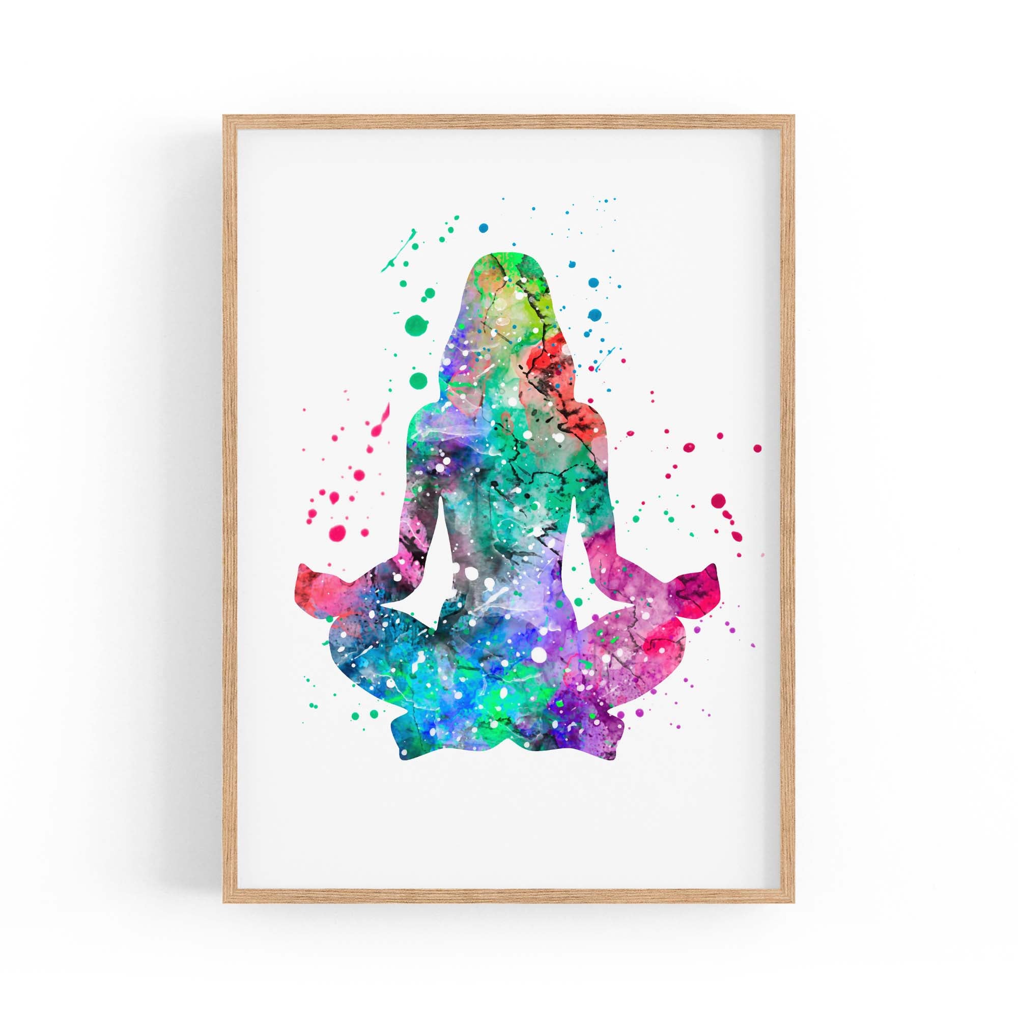 Watercolour Yoga Pose Studio Gift Wall Art