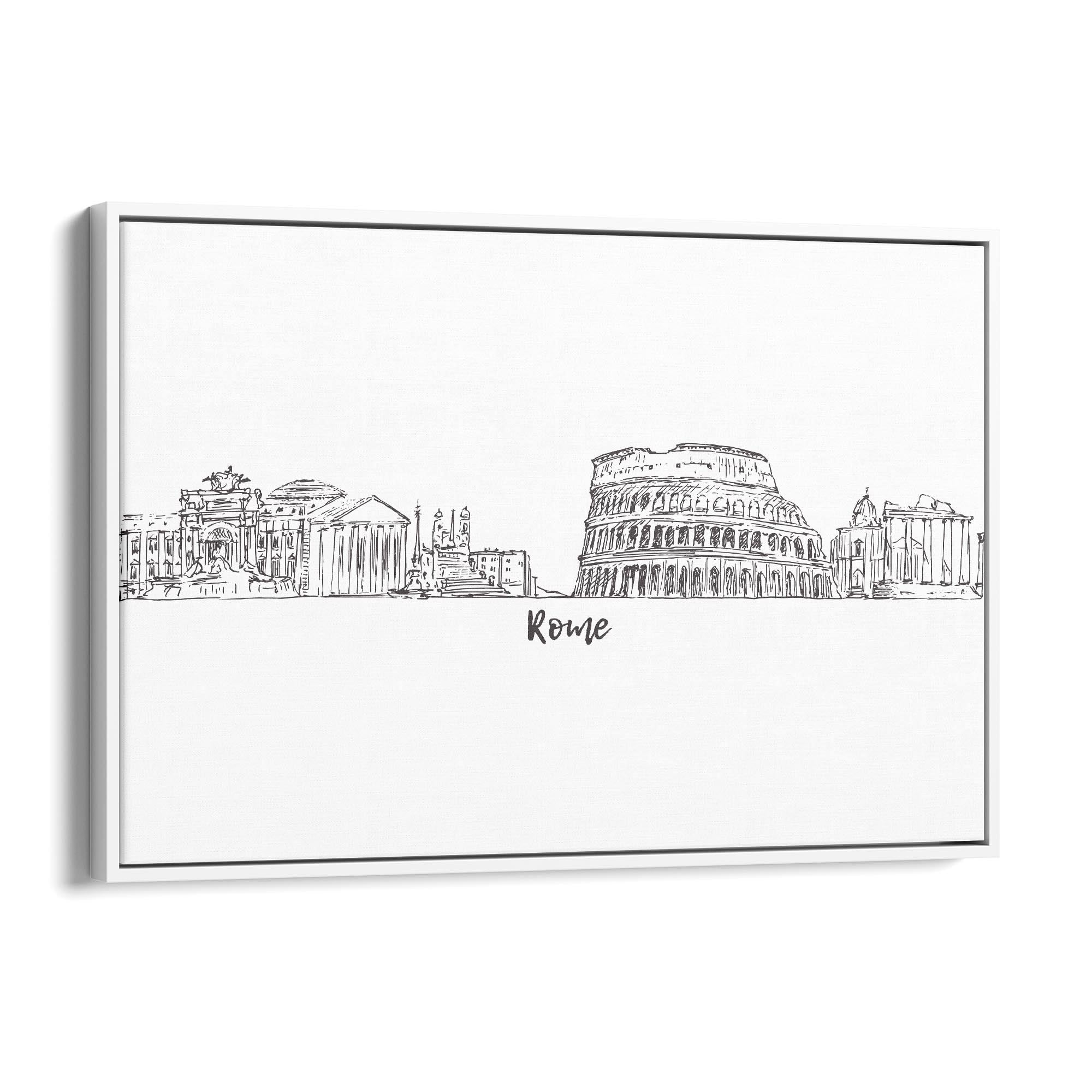 Rome Drawing Cityscape Minimtal Travel Wall Art