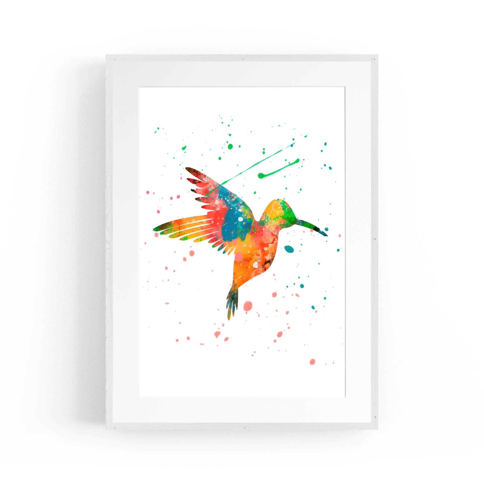 Watercolour Hummingbird Bird Nursery Wall Art #1