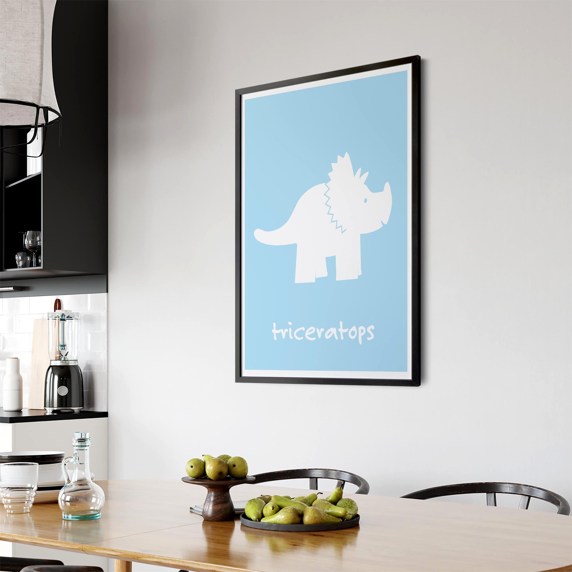 Tricerotops Dinosaur Boys Bedroom Nursery Wall Art