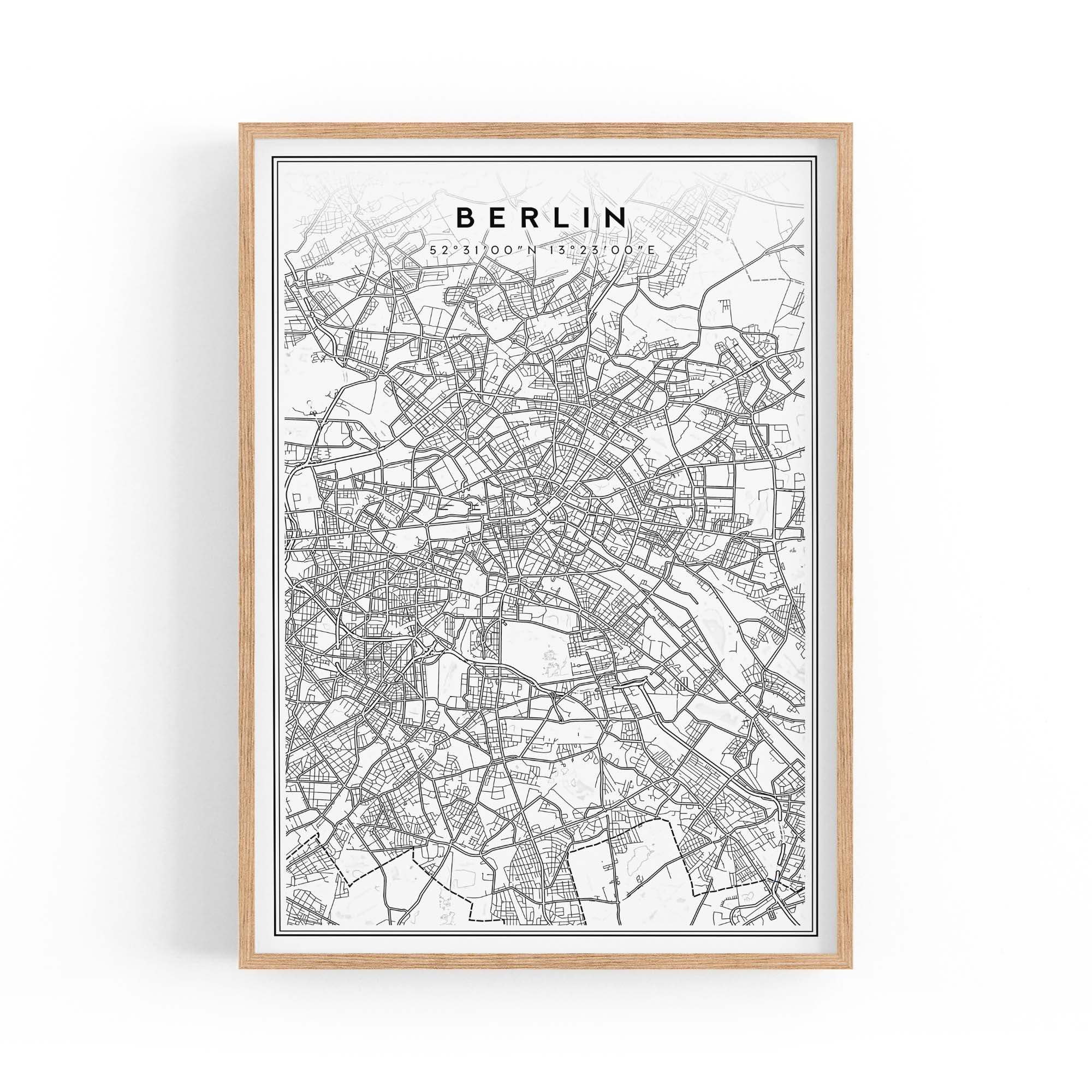 Berlin Germany Minimal Map Travel Wall Art