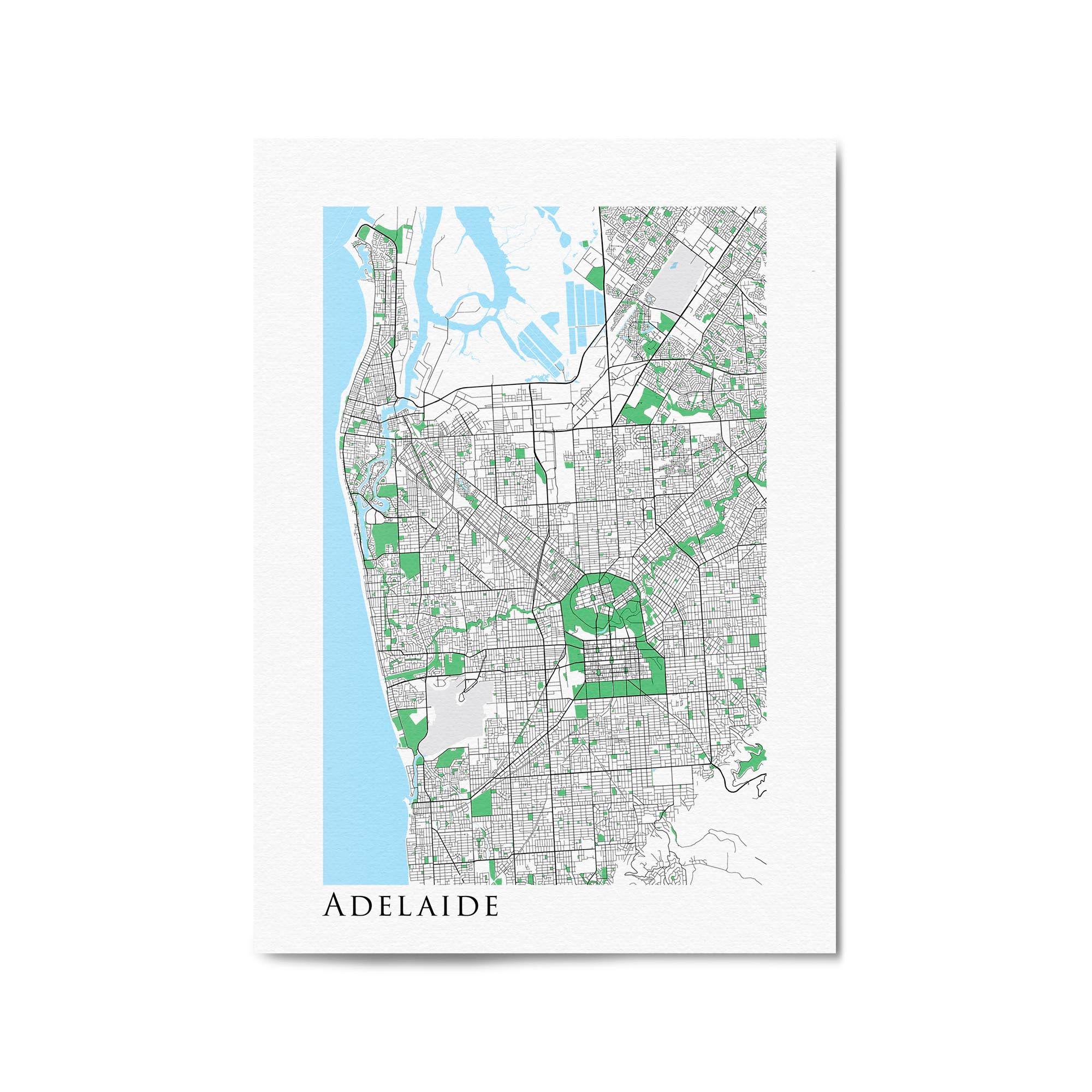 Minimal Adelaide Map South Australia Wall Art