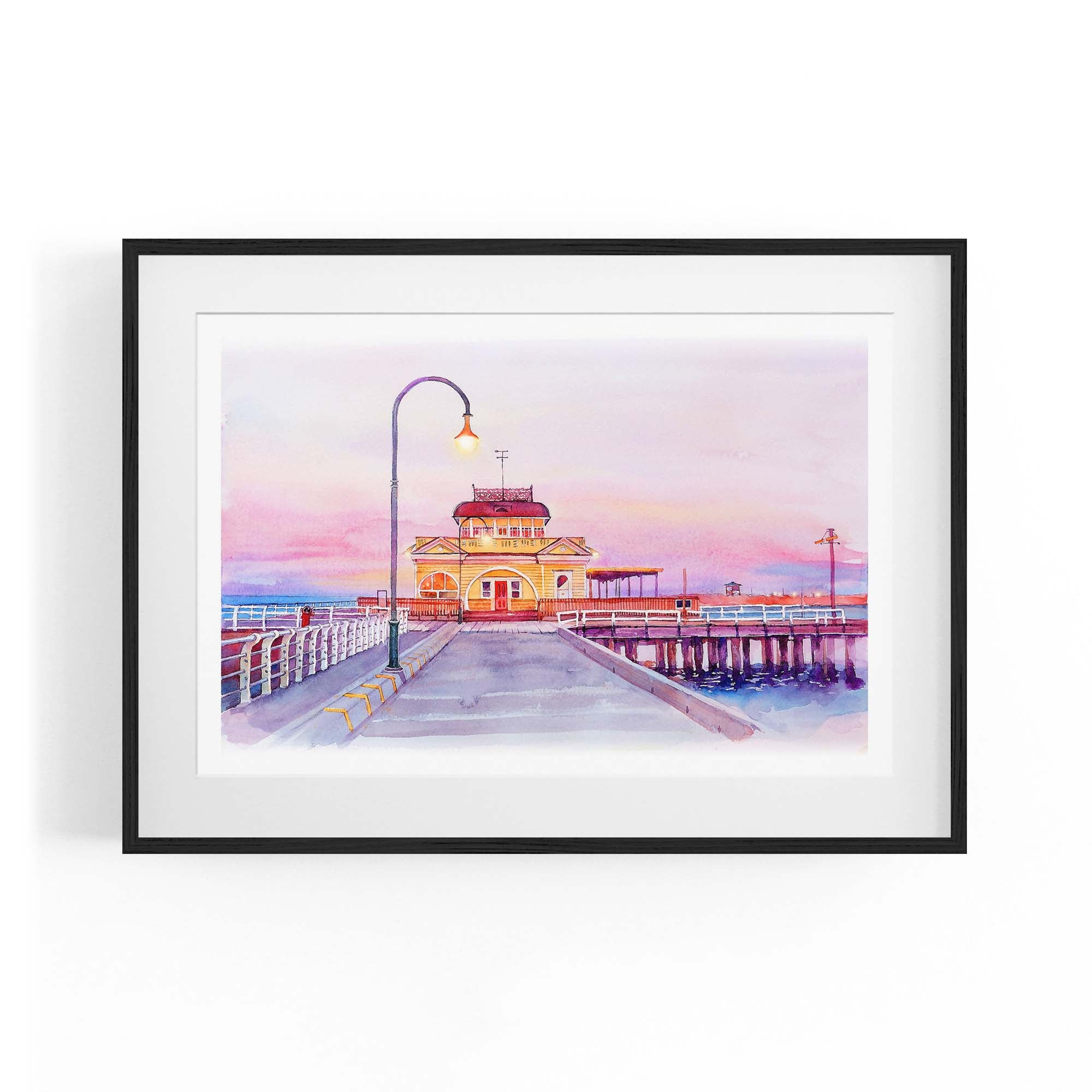 St Kilda Pier Watercolour Painting Melbourne Art