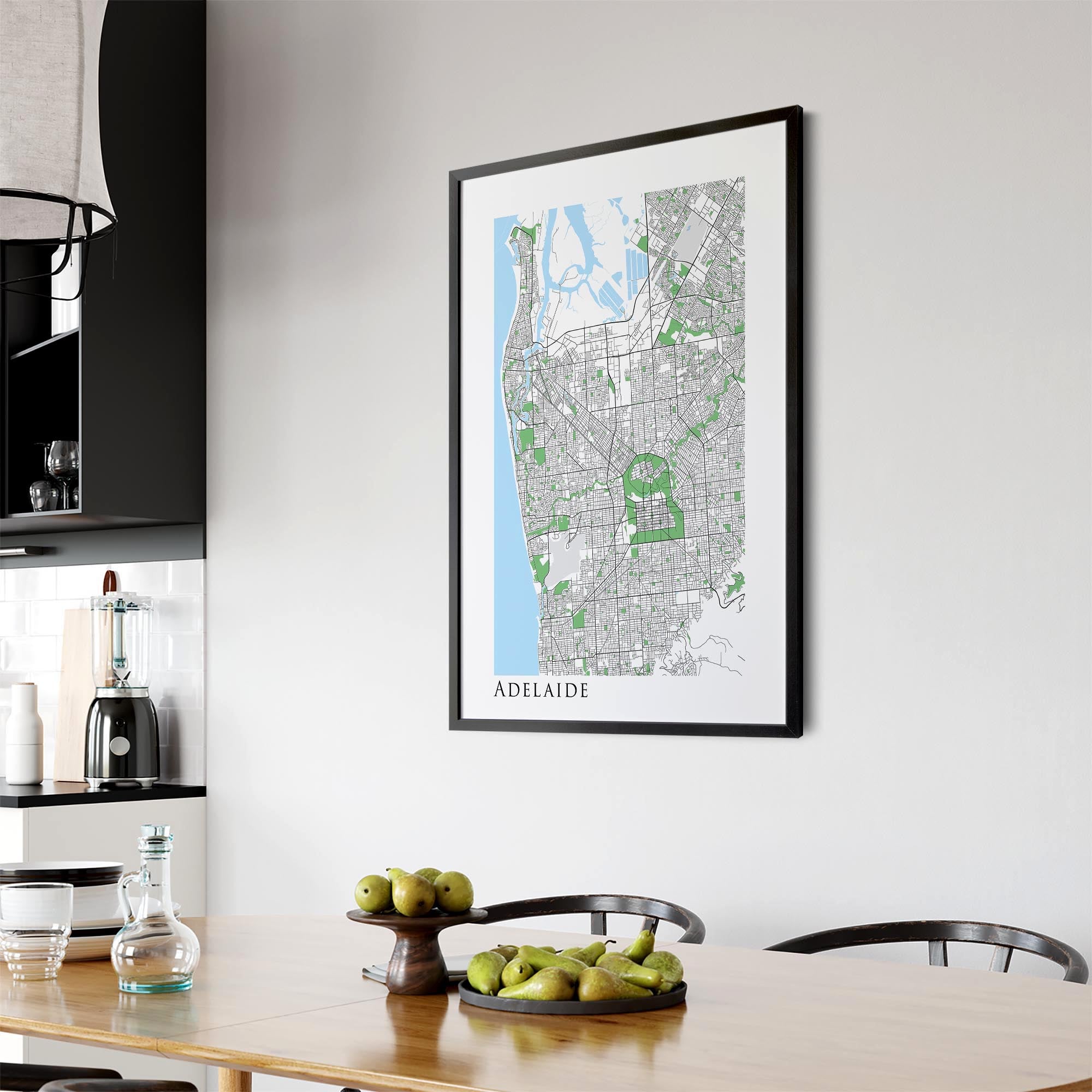 Minimal Adelaide Map South Australia Wall Art