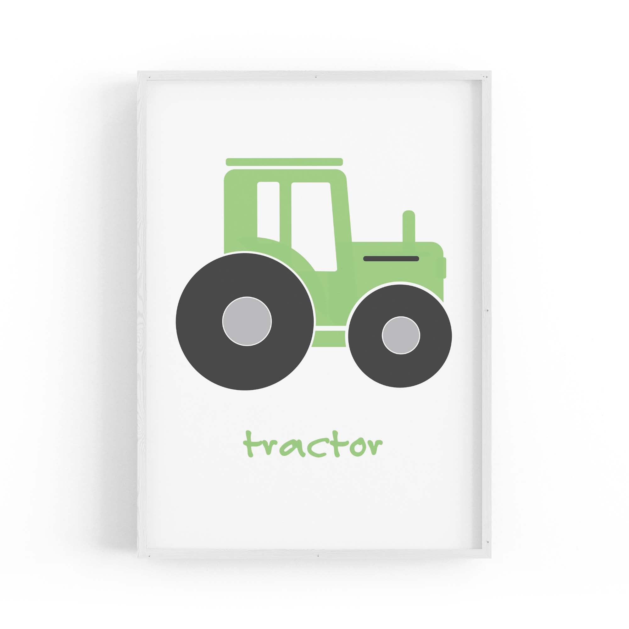 Tractor Cartoon Boys Bedroom Nursery Wall Art