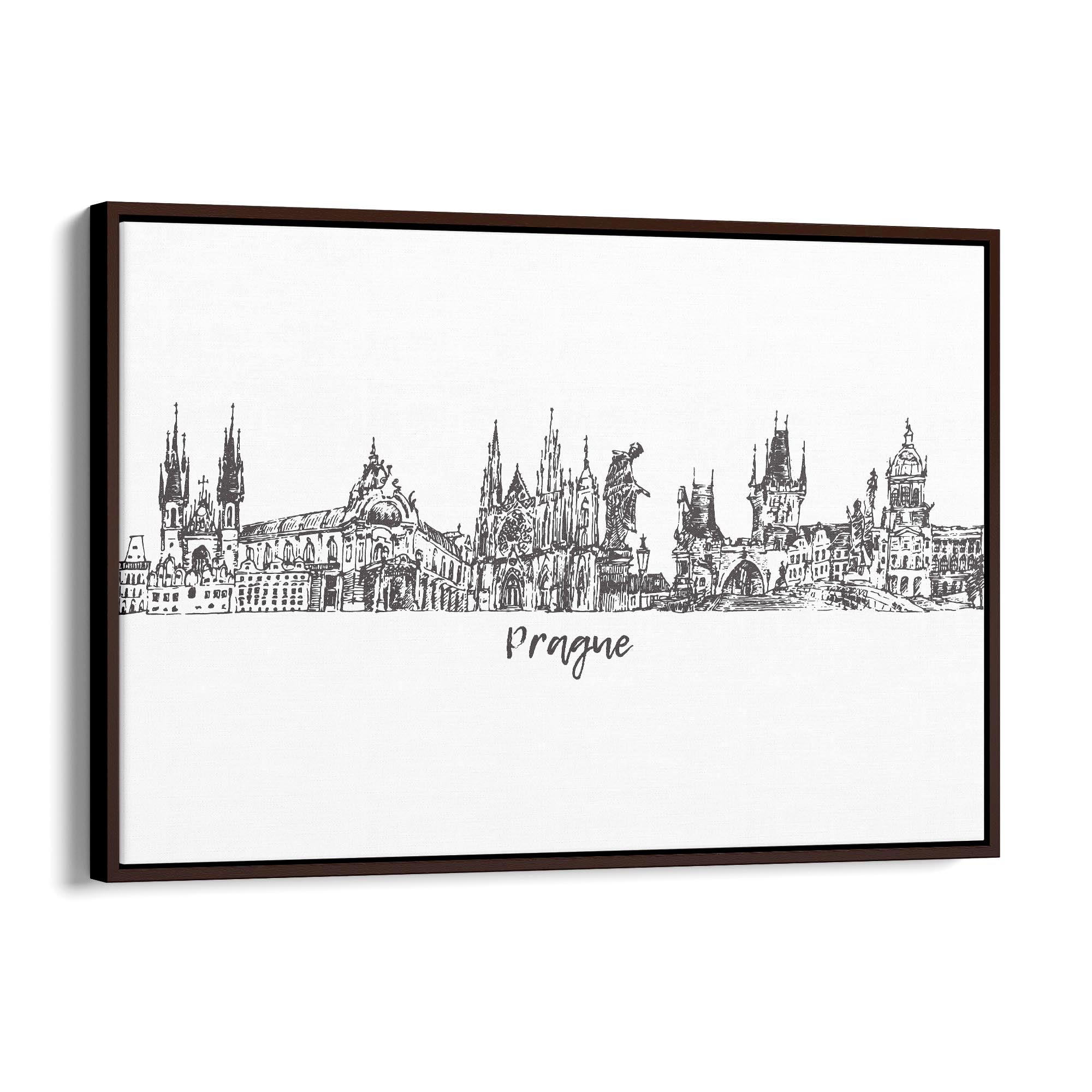 Prague Czech Cityscape Minimal Painting Wall Art #3