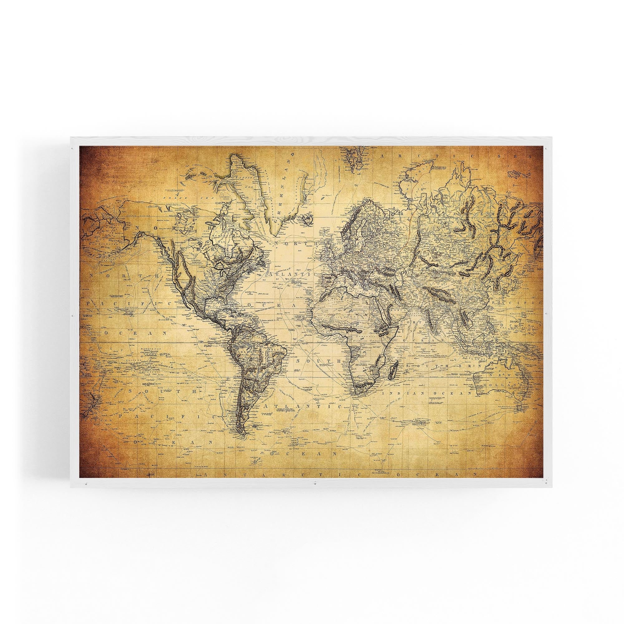 Vintage World Map Old Wall Art #2
