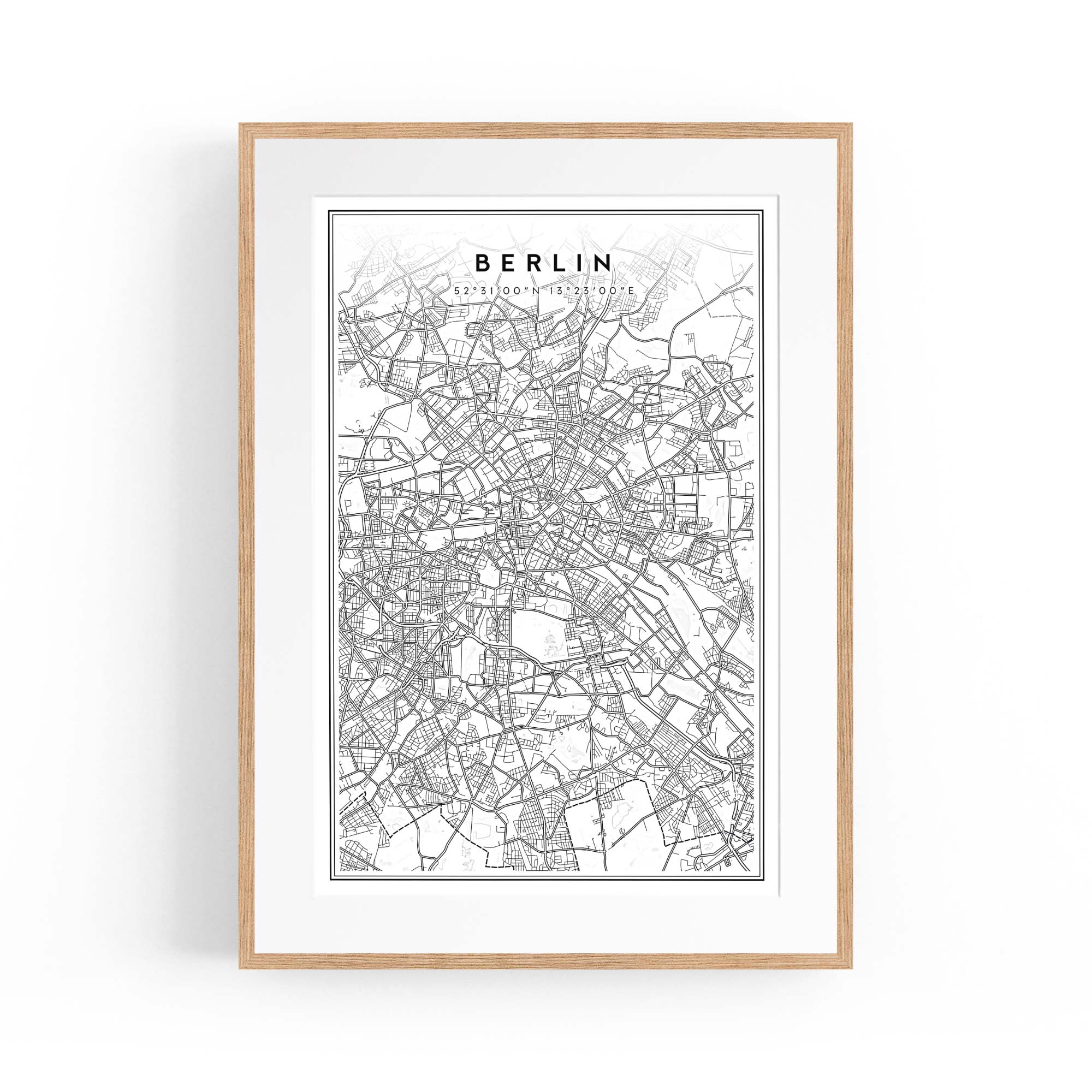 Berlin Germany Minimal Map Travel Wall Art