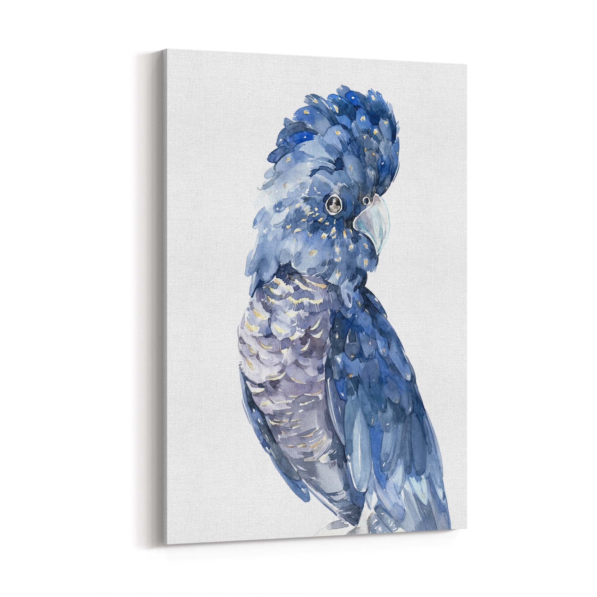 Blue Cockatoo Watercolour Painting Bird Wall Art #1