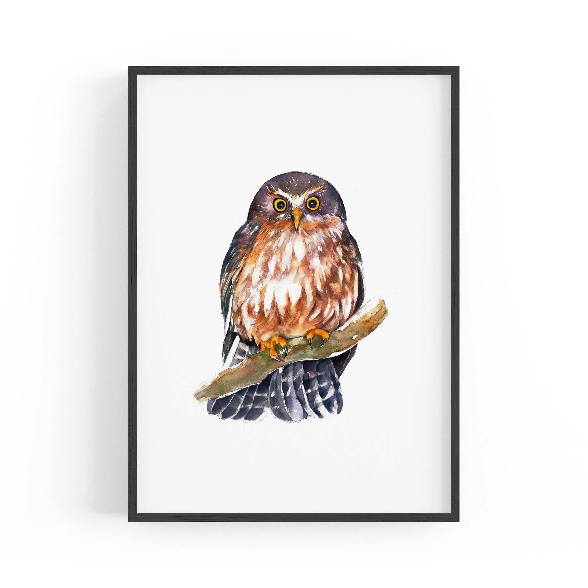 Watercolour Owl Painting Animal Nursery Wall Art