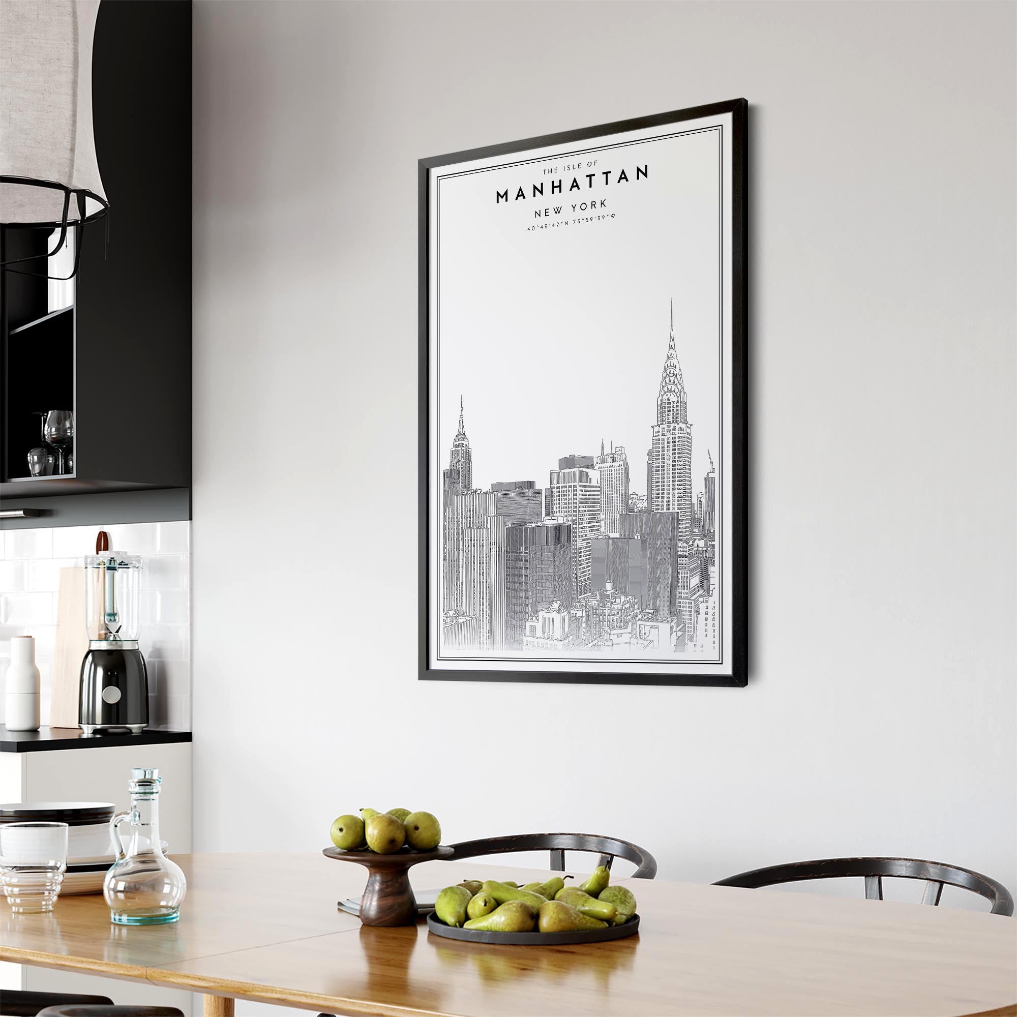 Minimal Manhattan Skyline New York Wall Art