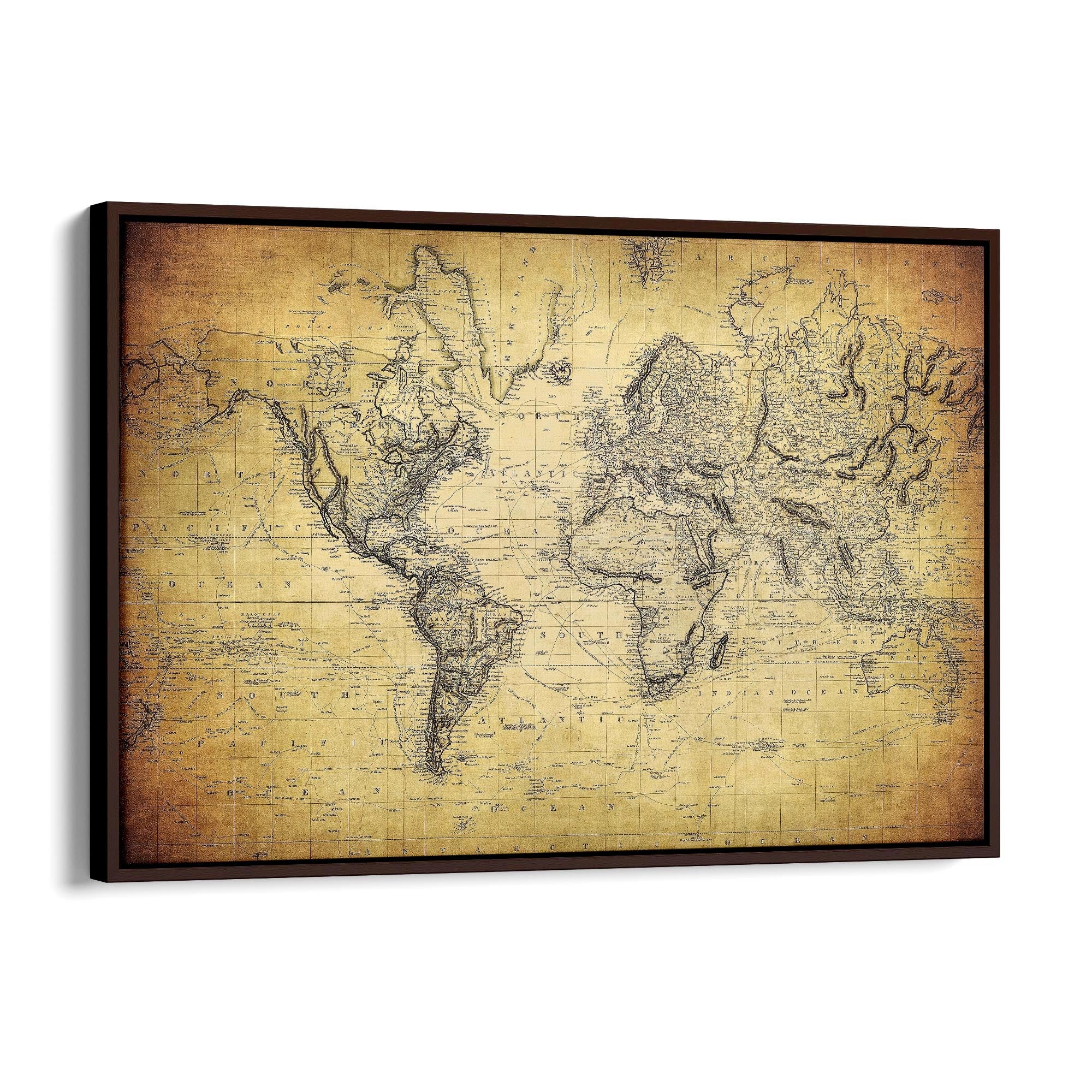 Vintage World Map Old Wall Art #2