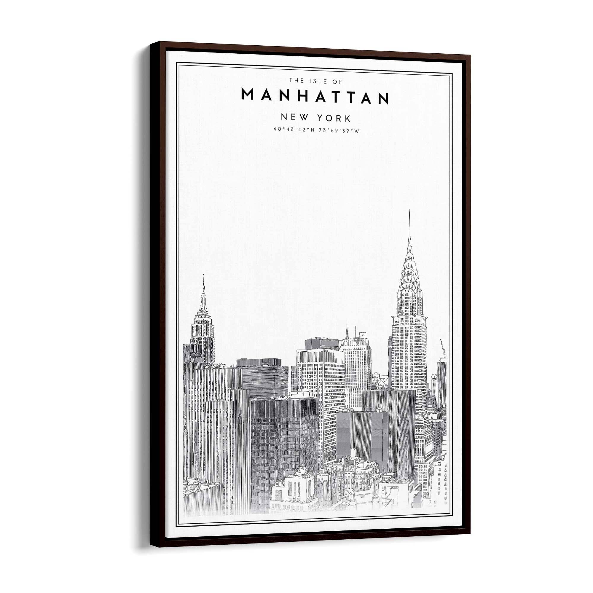 Minimal Manhattan Skyline New York Wall Art