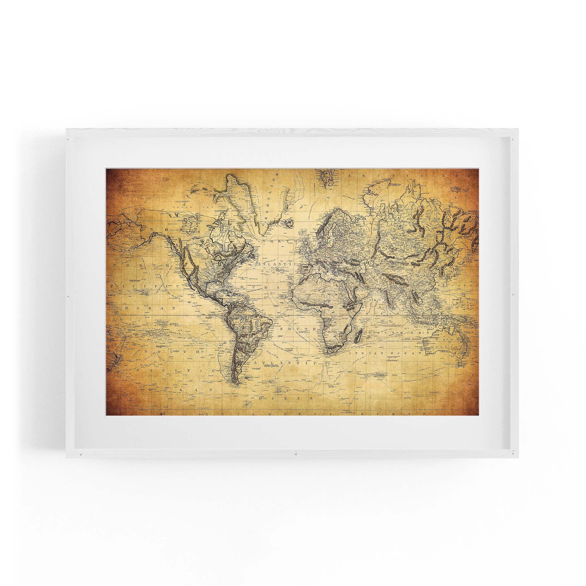 Vintage World Map Old Wall Art #2