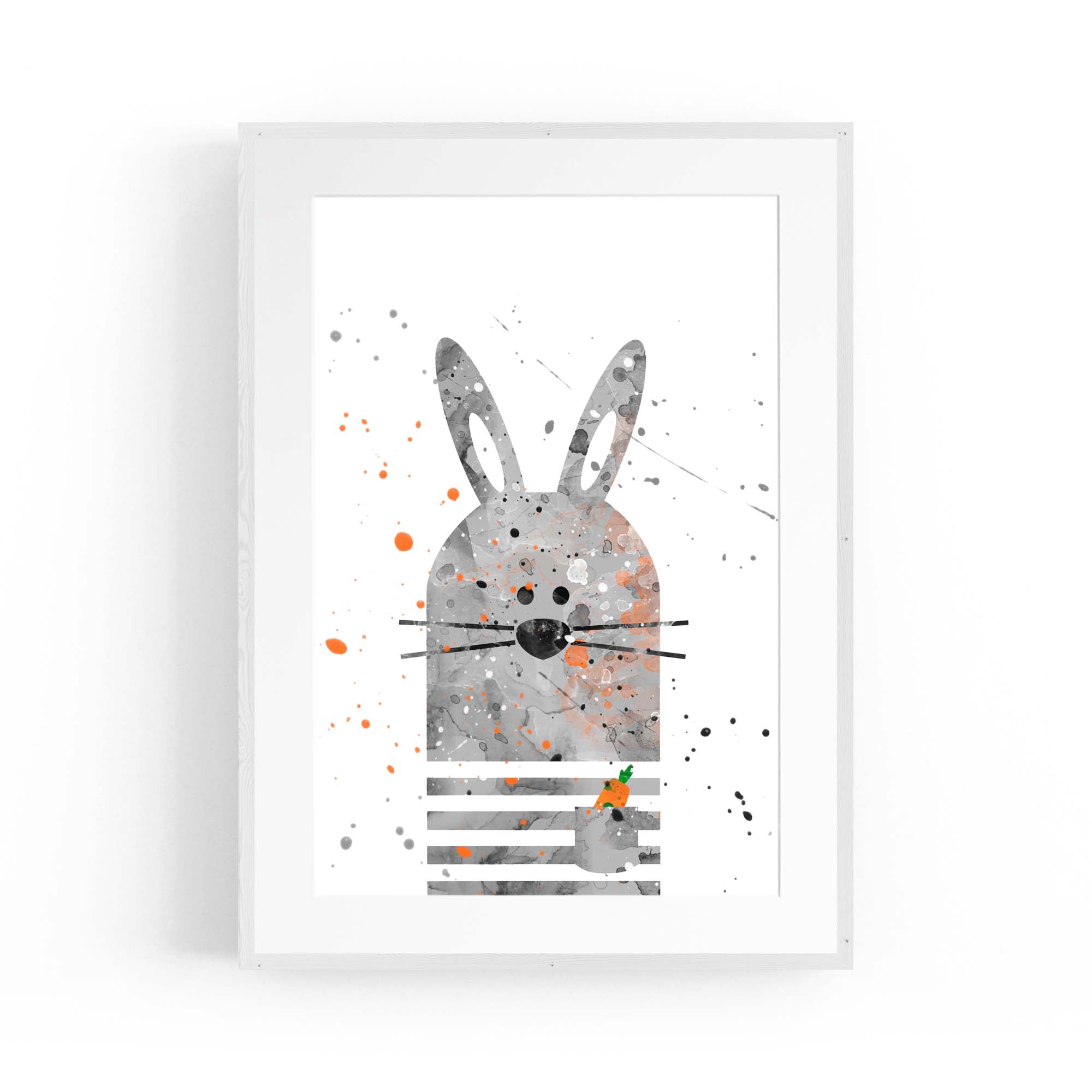 Rabbit Nursery Cartoon Cute Baby Wall Art #1