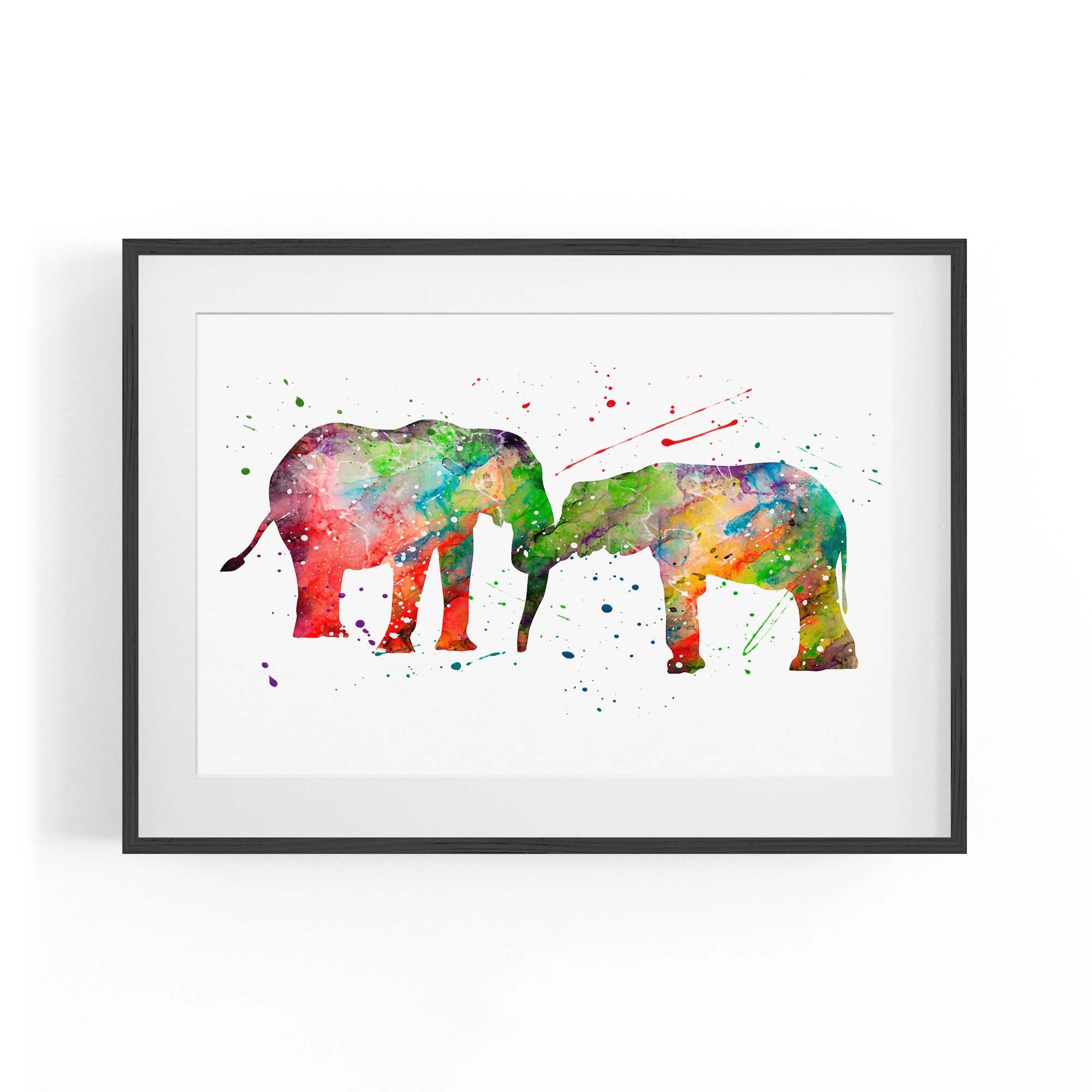 Elephant Family Nursery Babys Bedroom Wall Art