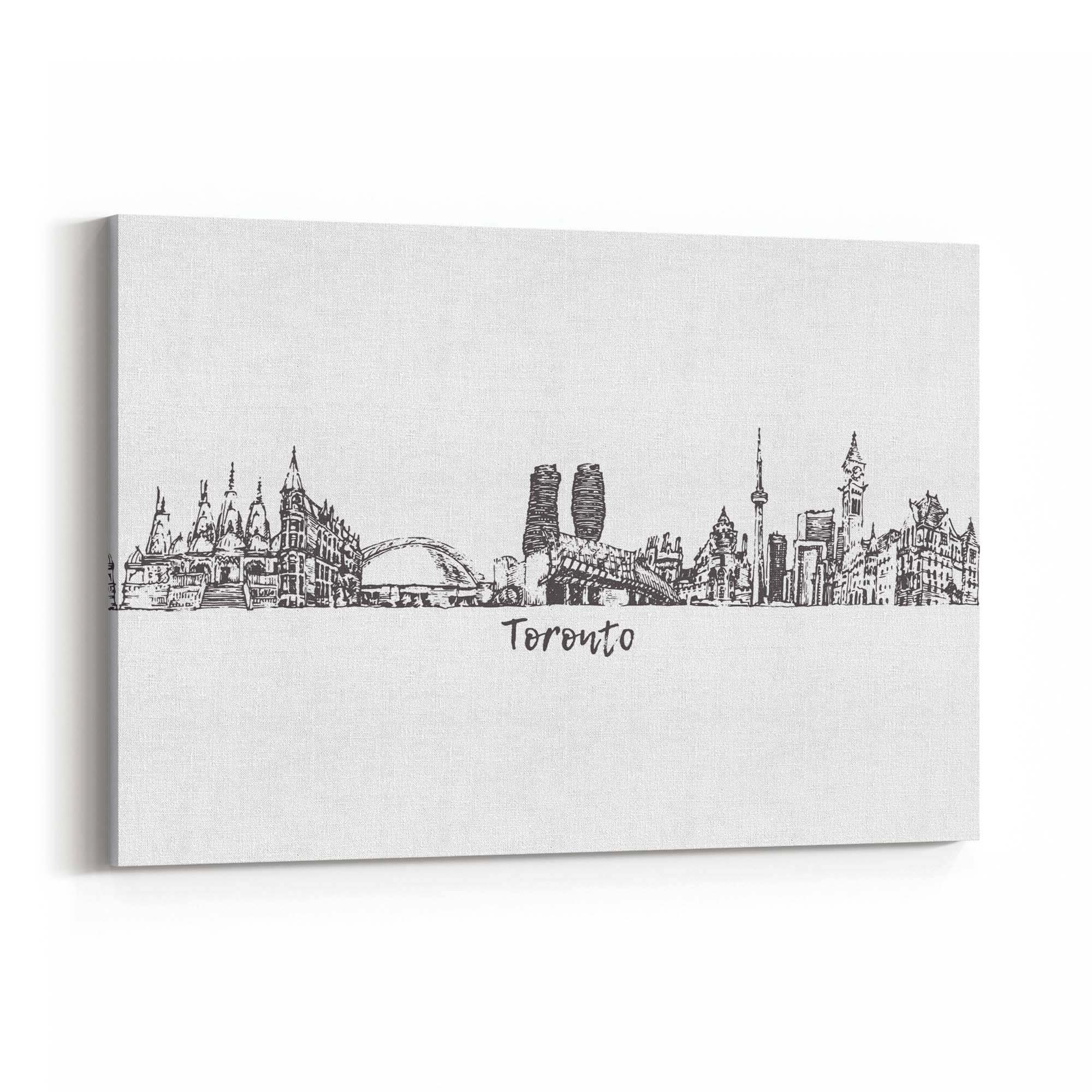 Toronto Canada Skyline Cityscape Drawing Wall Art