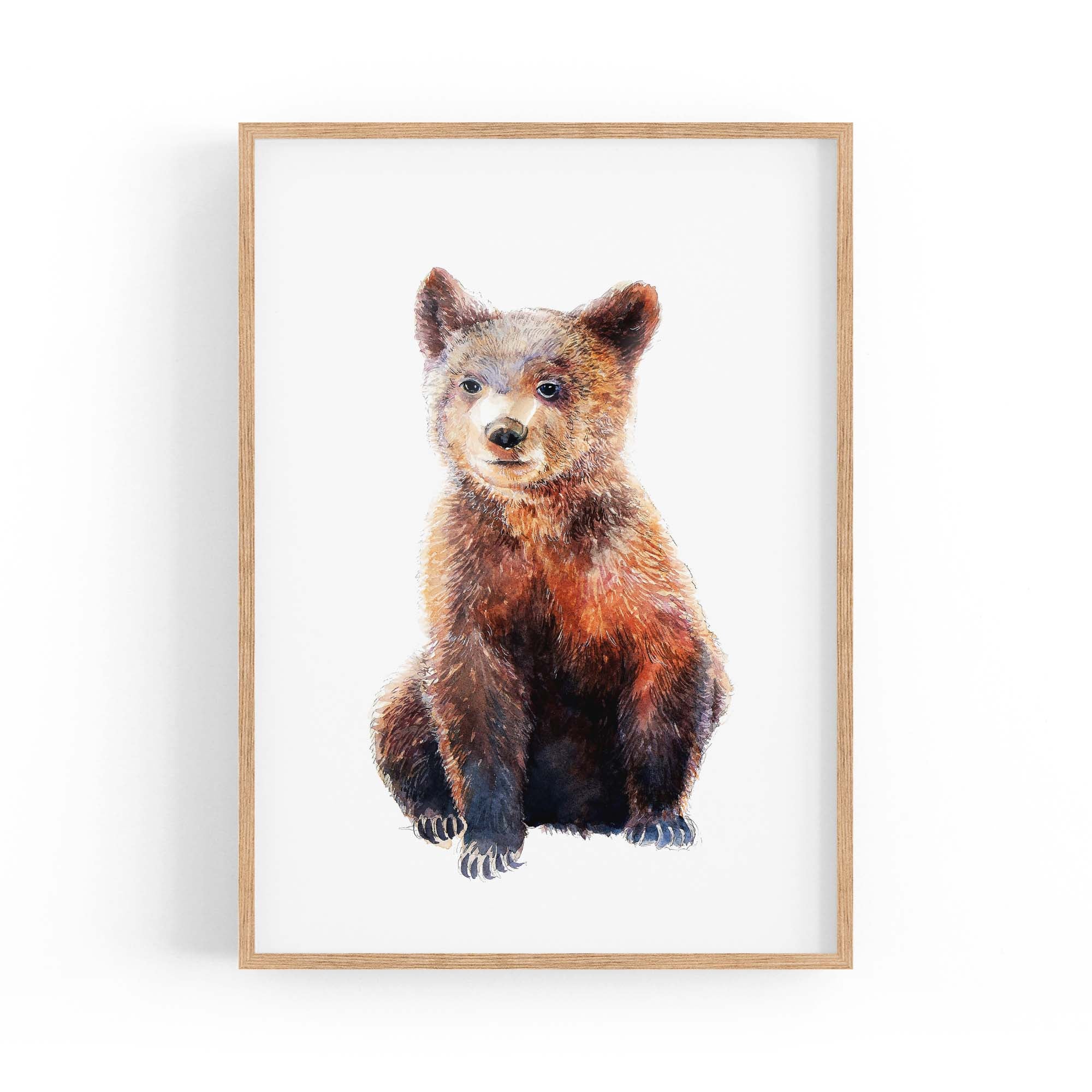 Watercolour Bear Painting Animal Nursery Wall Art