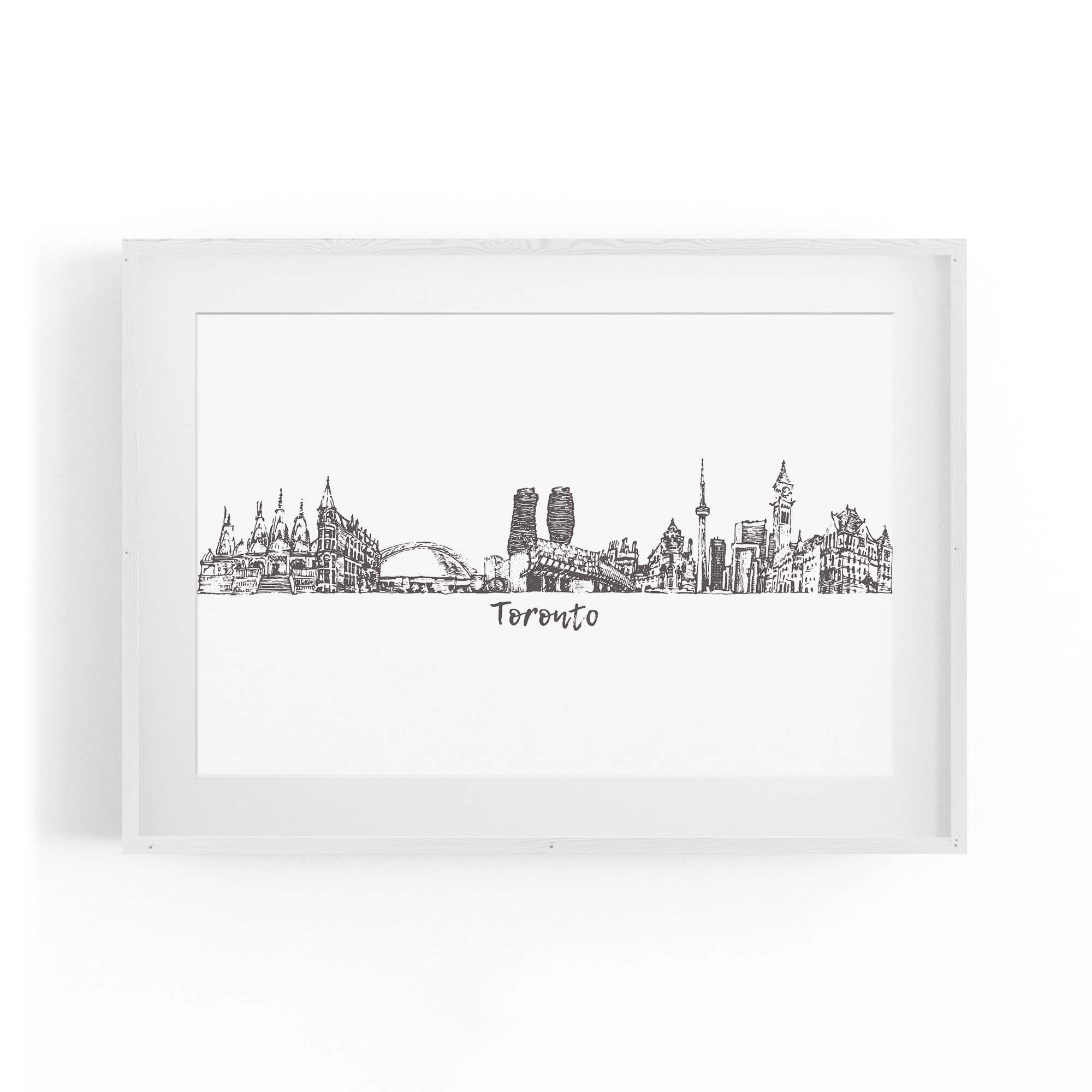 Toronto Canada Skyline Cityscape Drawing Wall Art