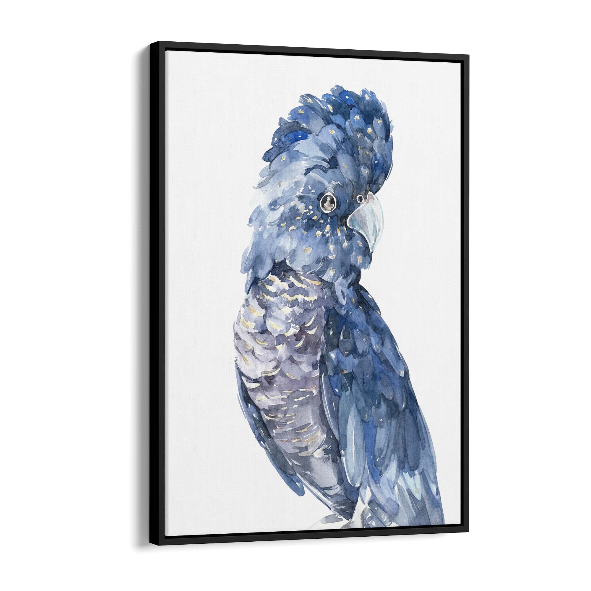 Blue Cockatoo Watercolour Painting Bird Wall Art #1