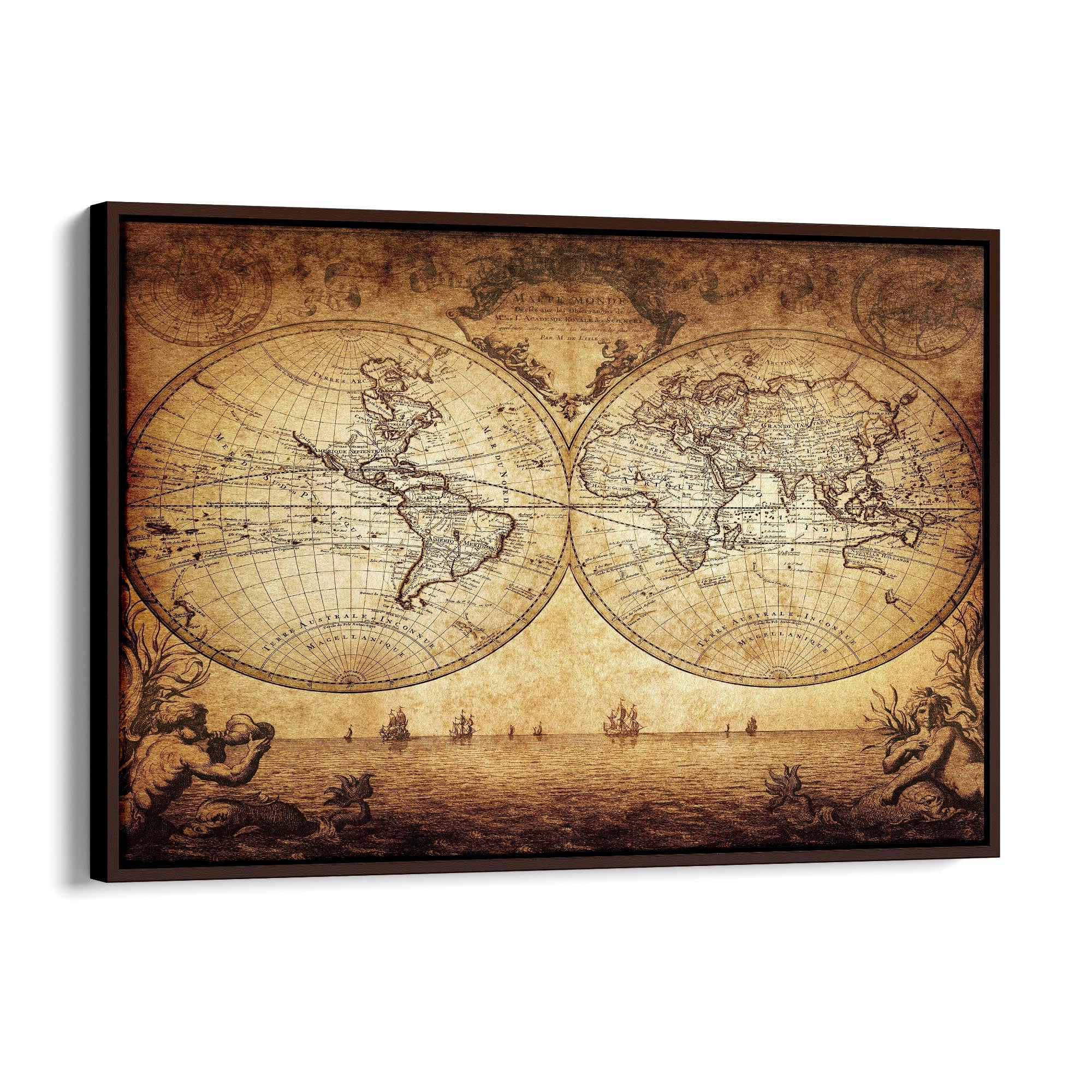 Vintage World Map Old Wall Art #4