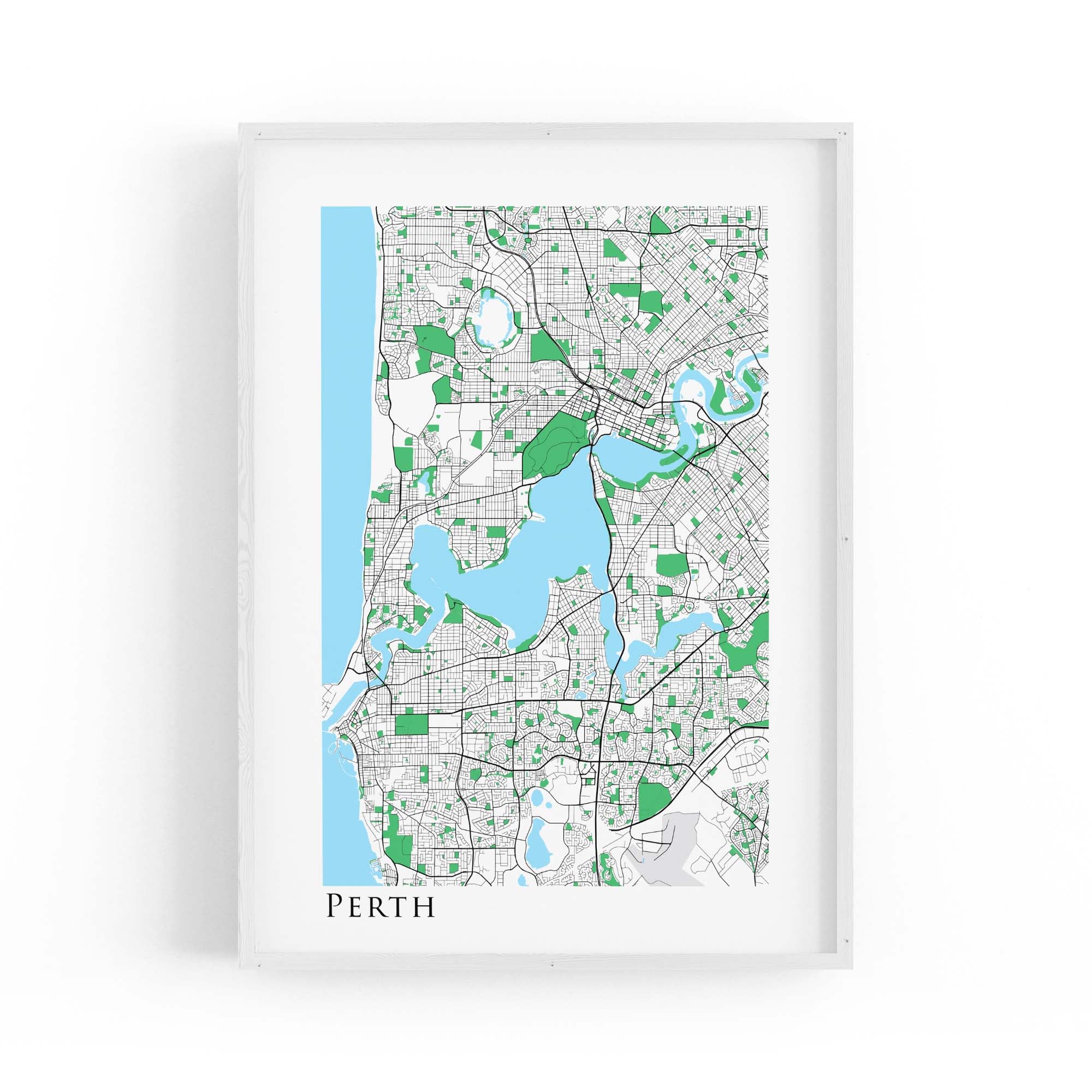 Minimal Perth Map Western Australia Wall Art
