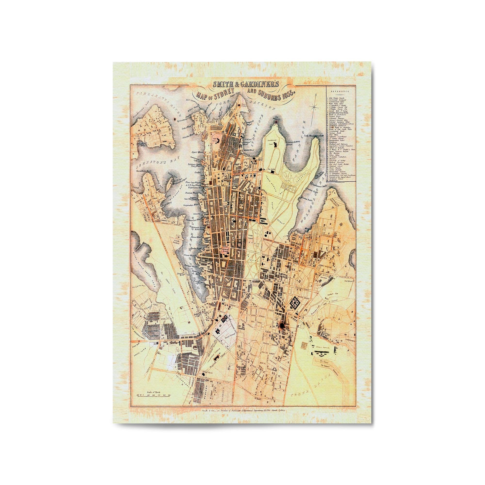 Sydney Vintage Map Australian Old Wall Art #2