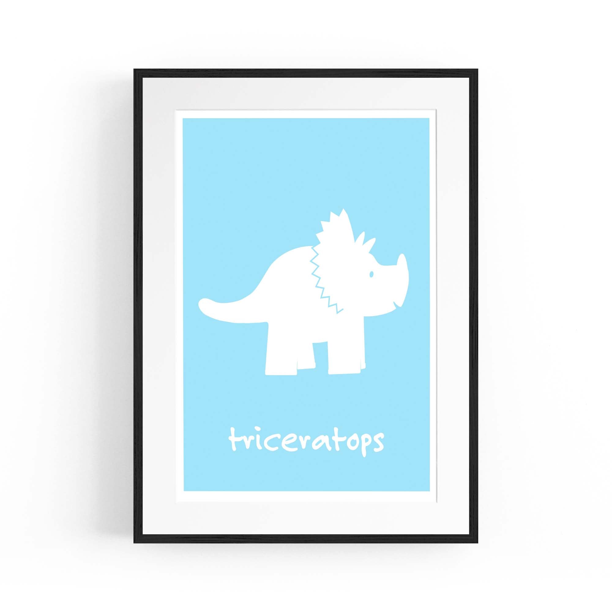 Tricerotops Dinosaur Boys Bedroom Nursery Wall Art