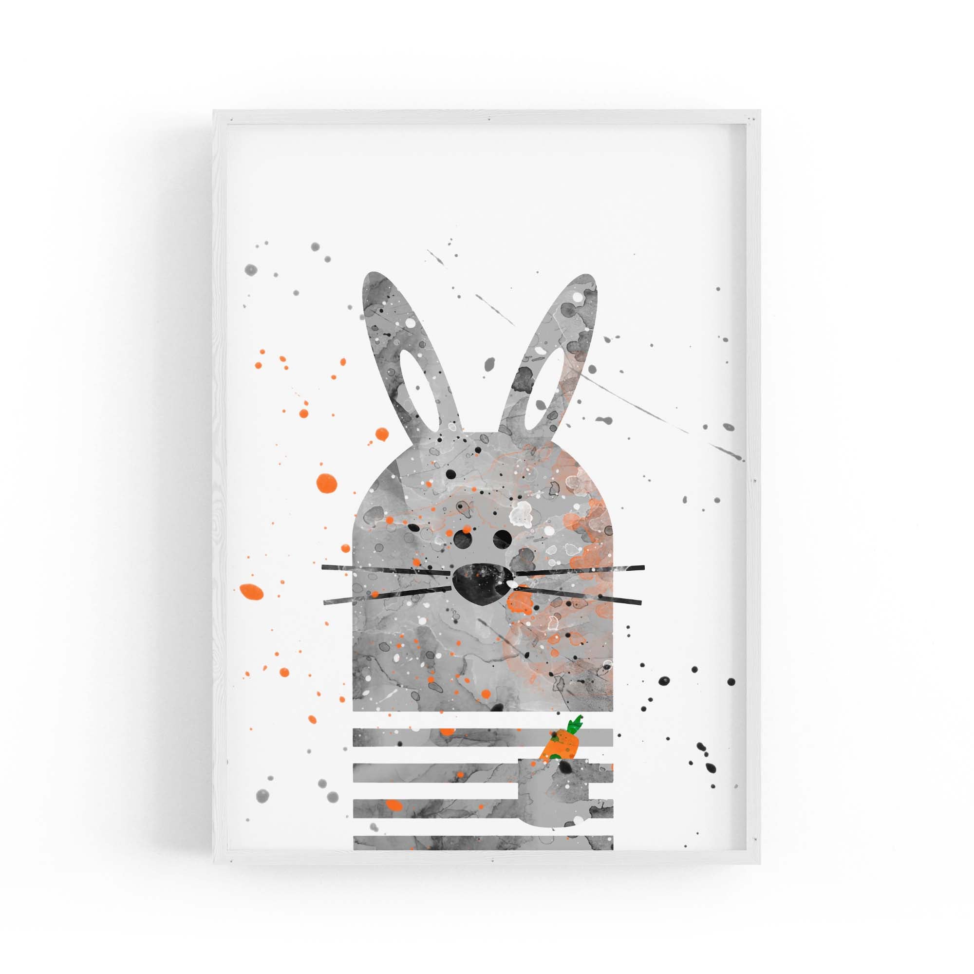 Rabbit Nursery Cartoon Cute Baby Wall Art #1