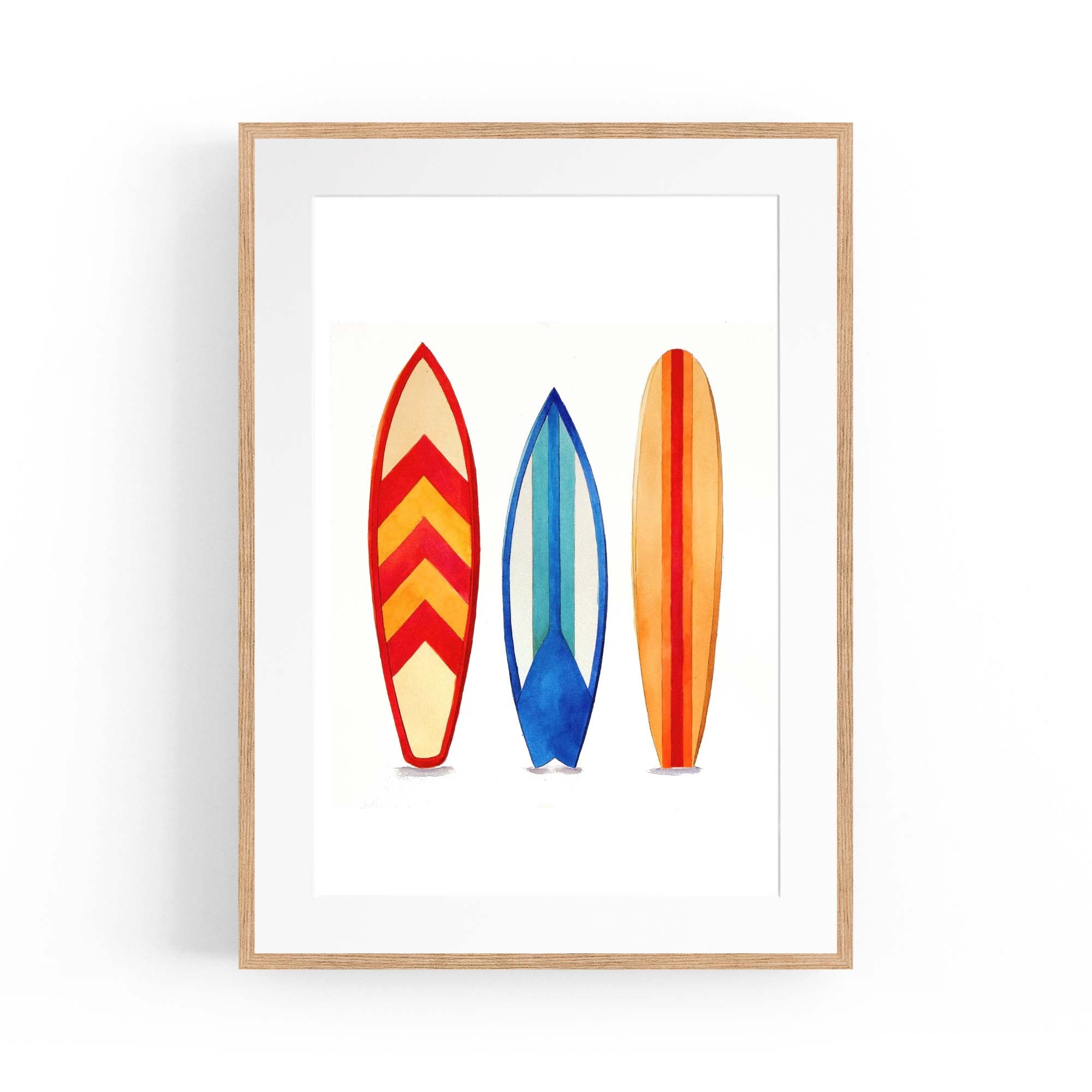 Surfboard Watercolour Australian Surf Wall Art