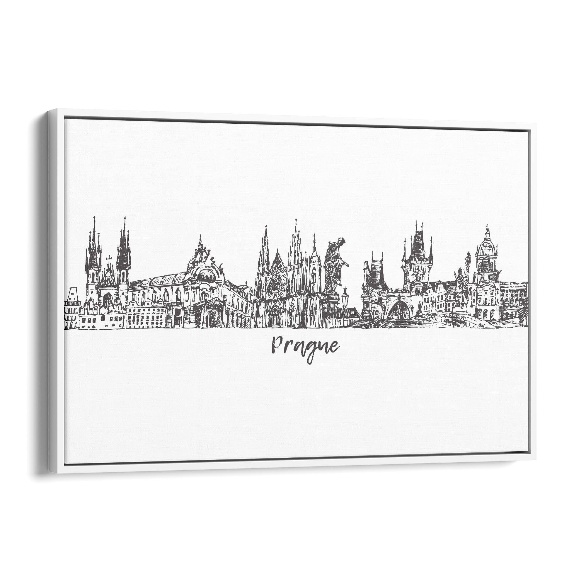 Prague Czech Cityscape Minimal Painting Wall Art #3