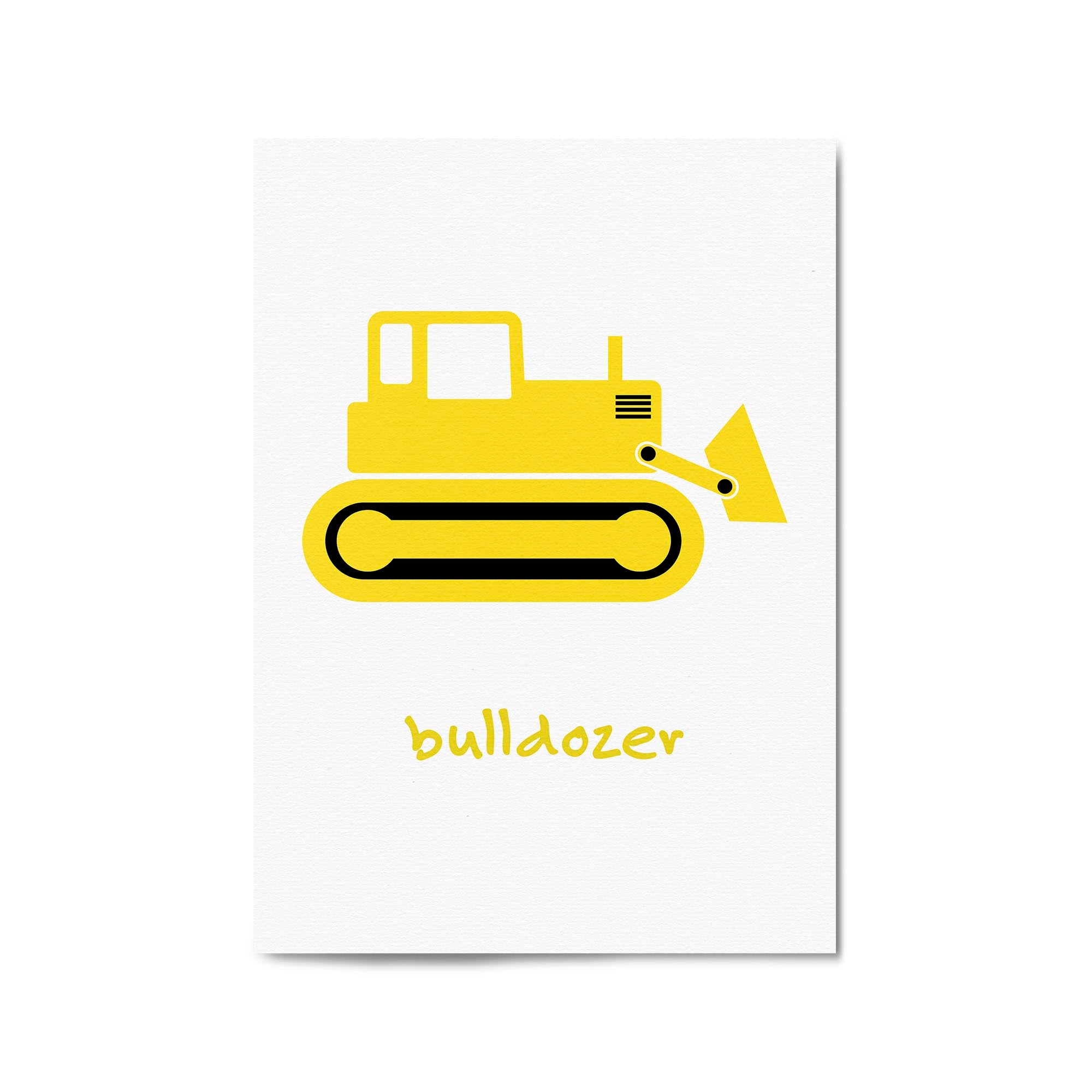 Yellow Digger Boys Bedroom Nursery Wall Art