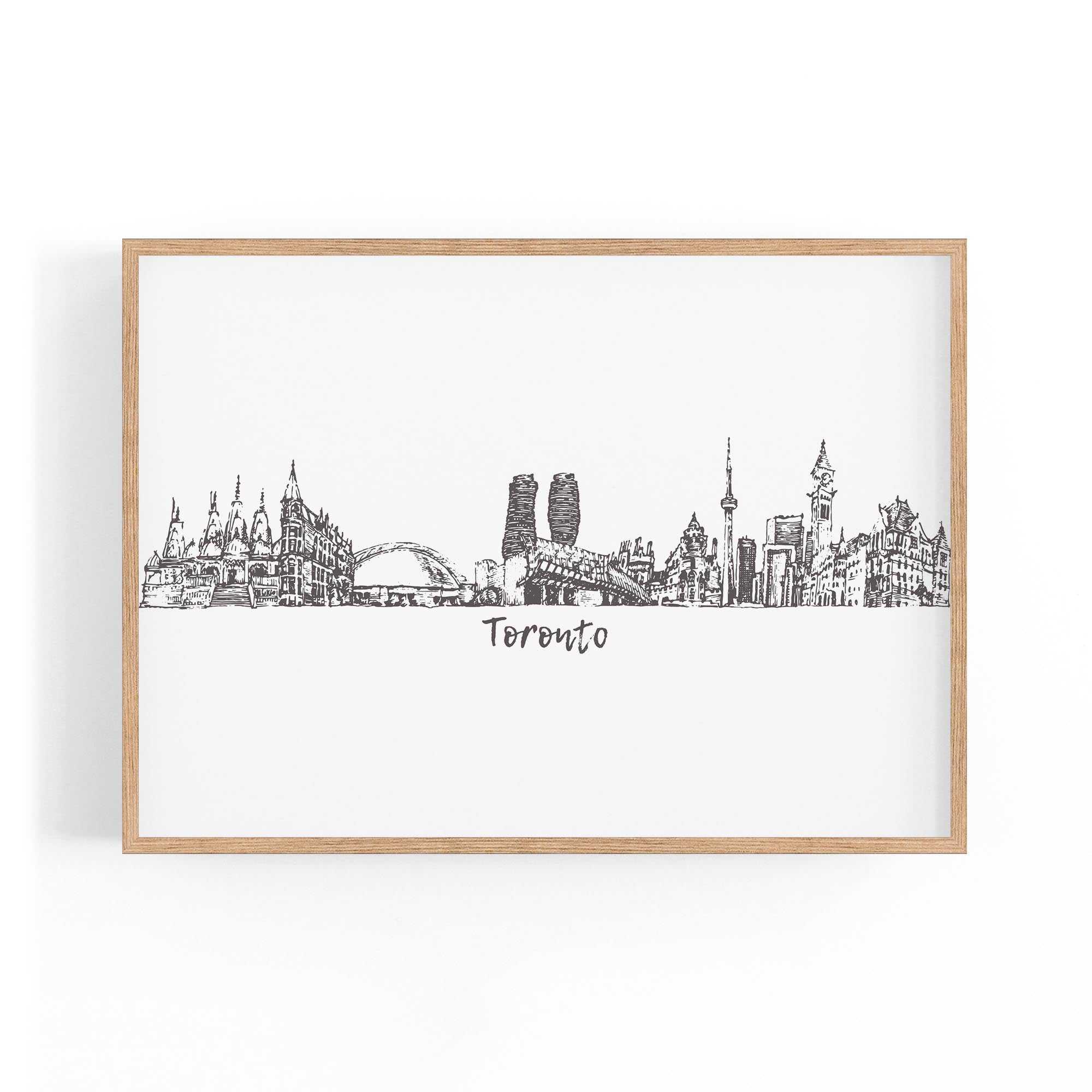 Toronto Canada Skyline Cityscape Drawing Wall Art