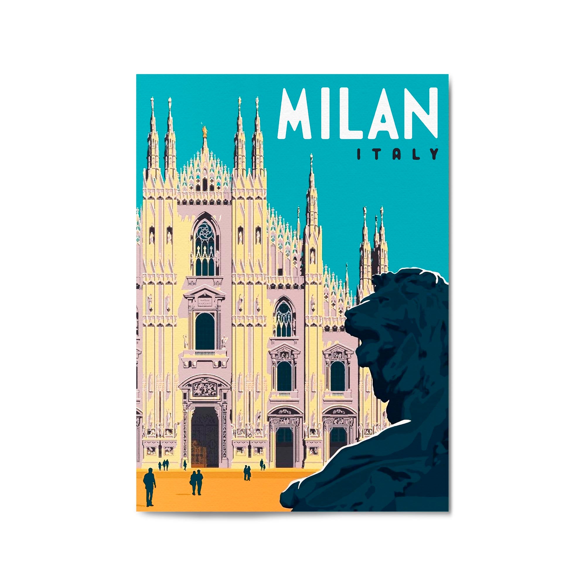 Retro Milan, Italy Travel Advert Wall Art