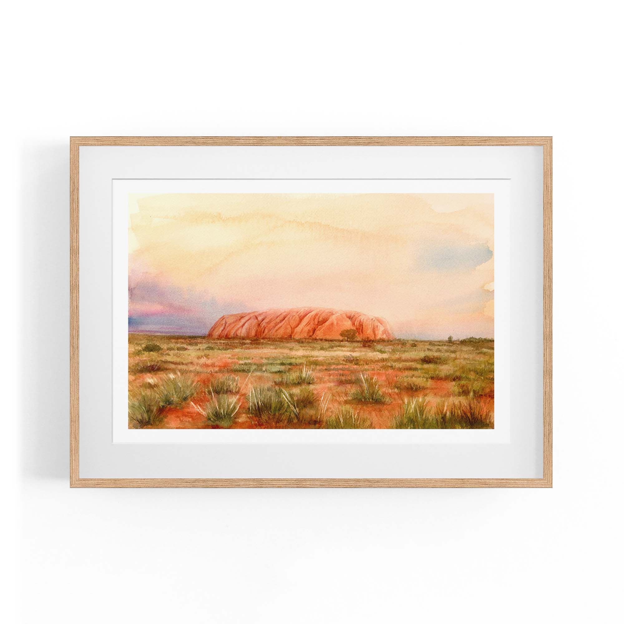 Uluru Watercolour Painting Australian Wall Art