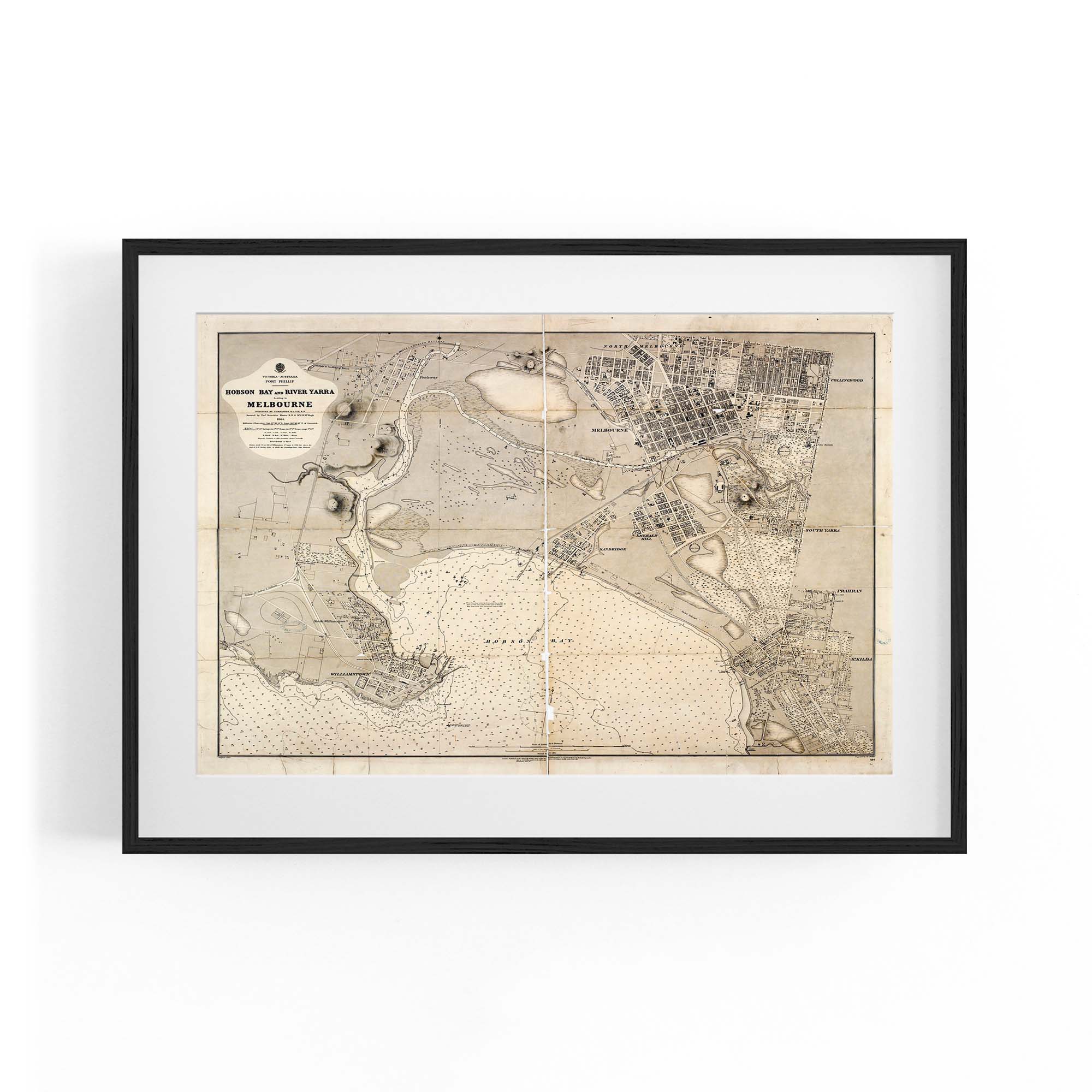 Melbourne Victoria Vintage Map Australia Wall Art #2