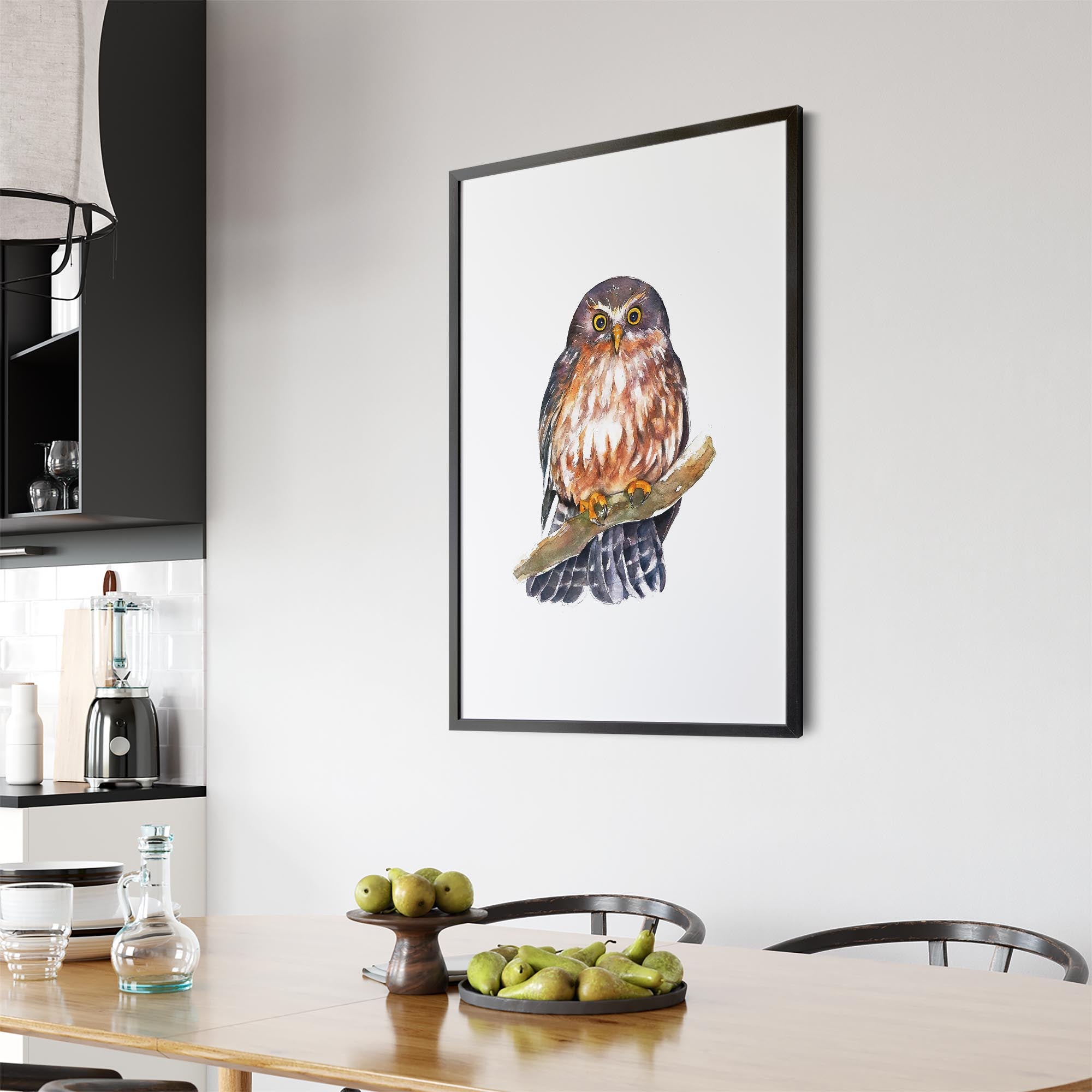 Watercolour Owl Painting Animal Nursery Wall Art