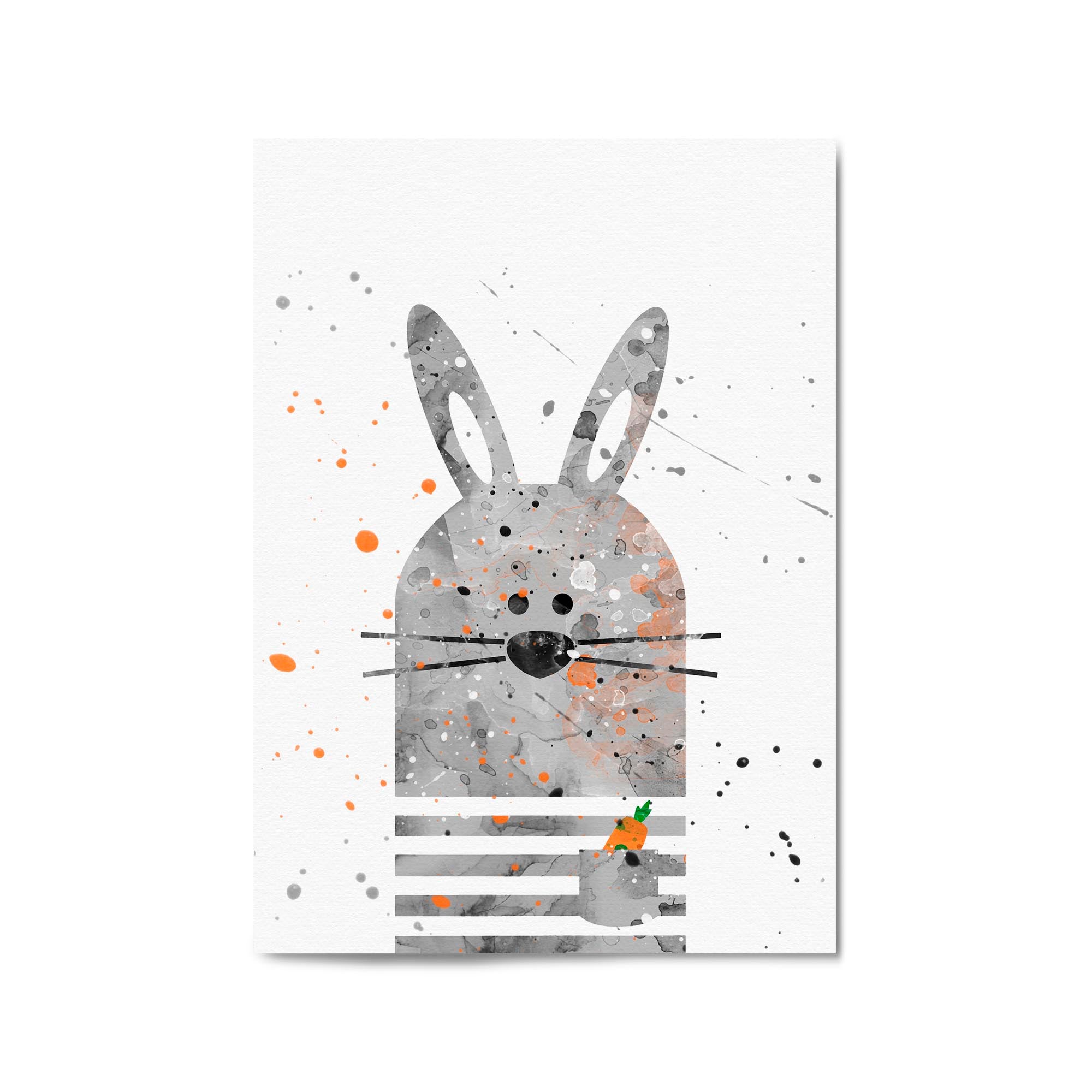 Rabbit Nursery Cartoon Cute Baby Wall Art #1