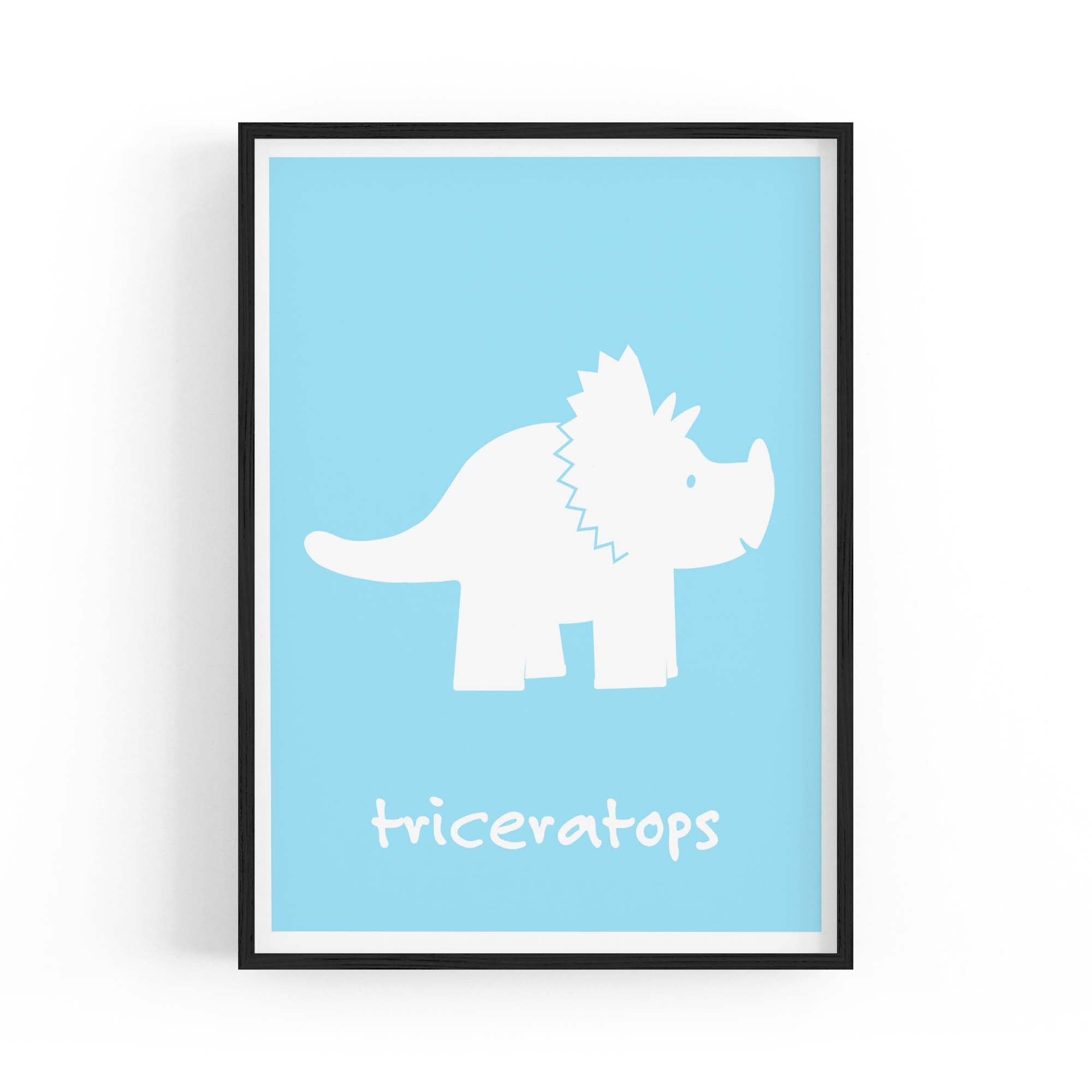 Tricerotops Dinosaur Boys Bedroom Nursery Wall Art