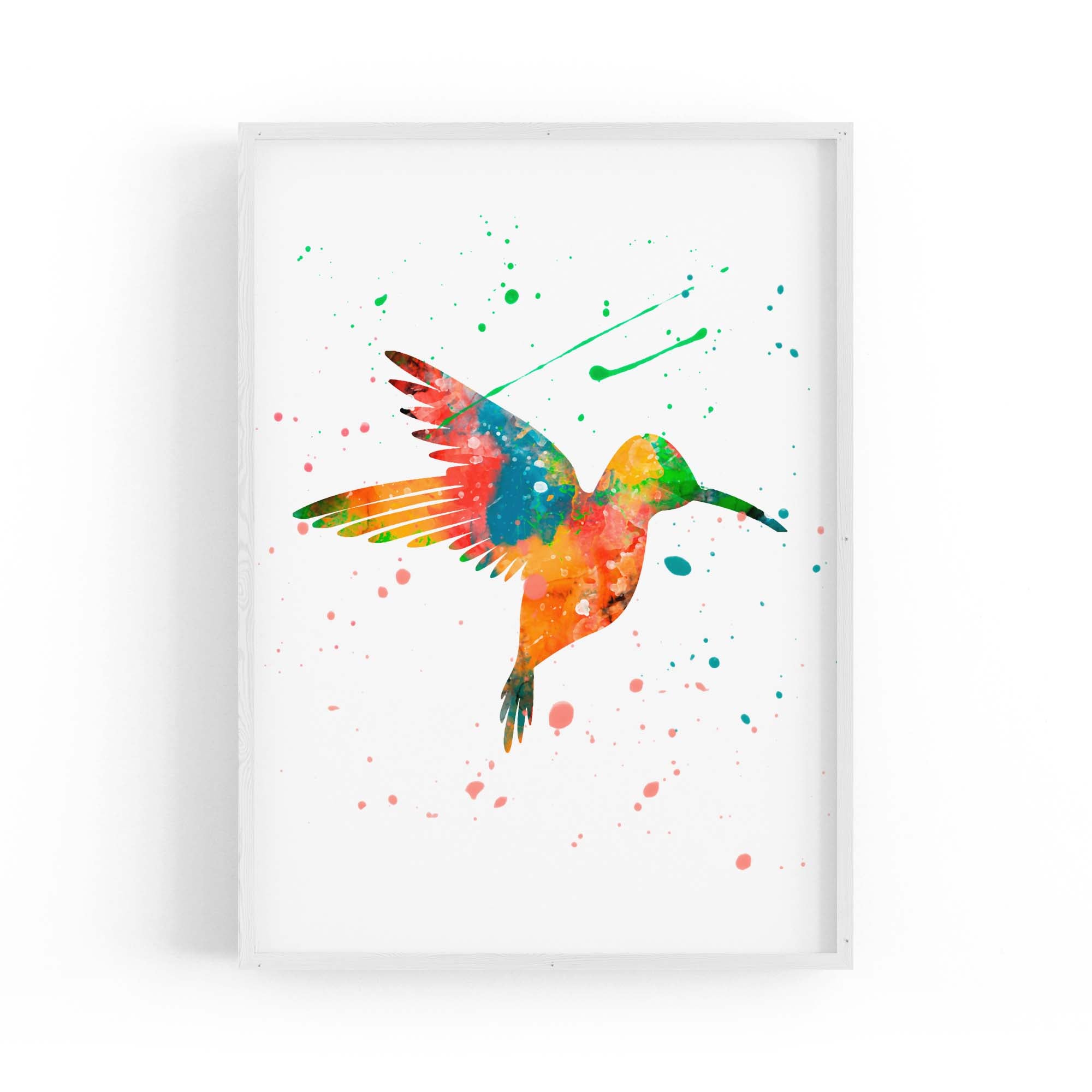Watercolour Hummingbird Bird Nursery Wall Art #1