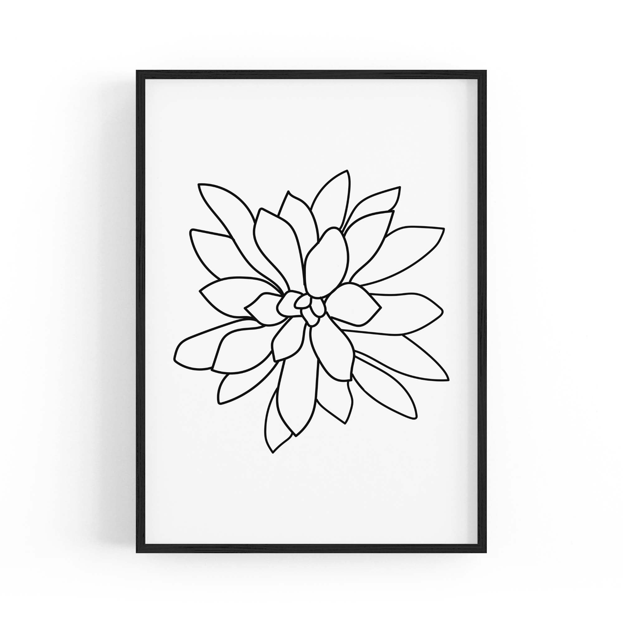 Minimal Flower Line Drawing Abstract Wall Art #5