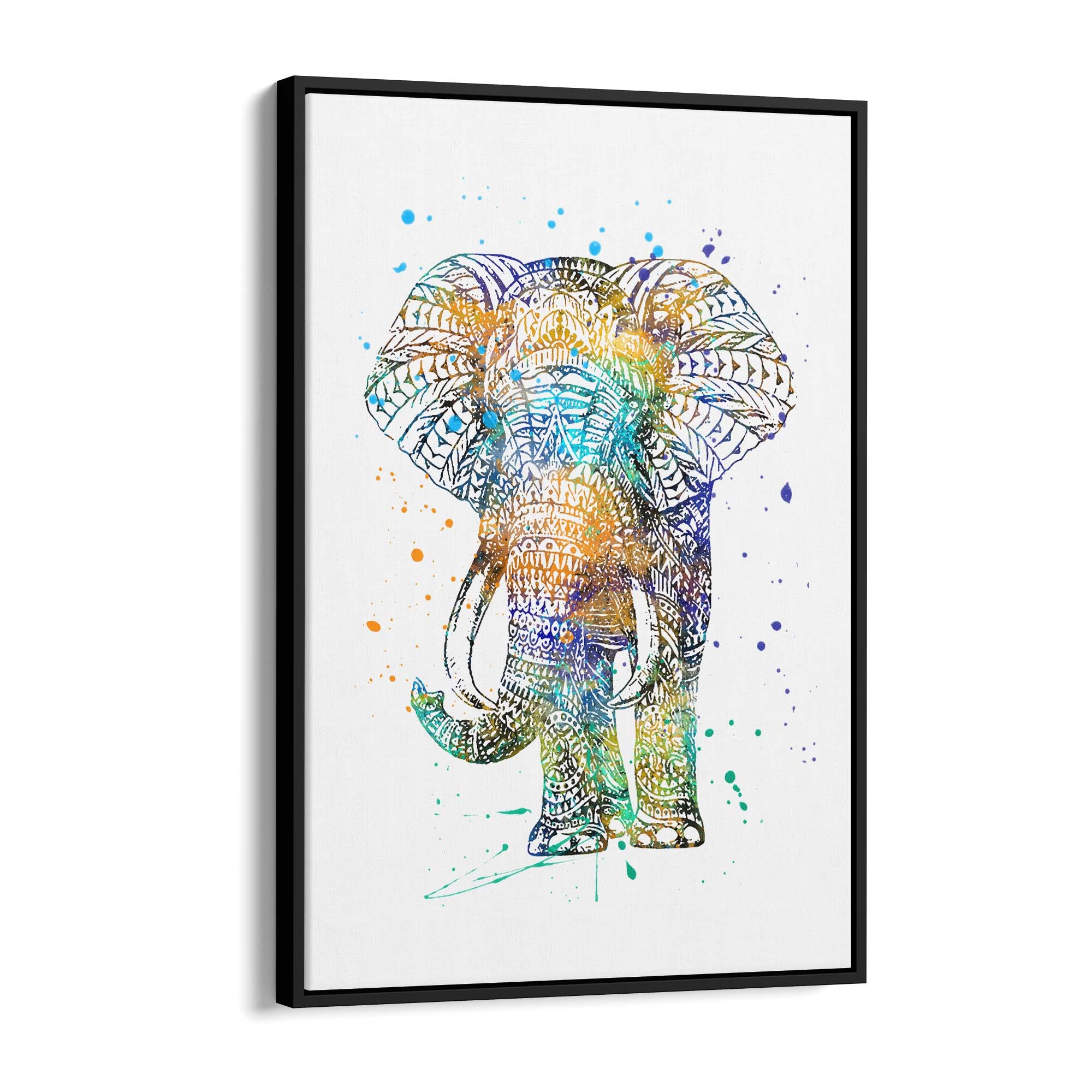 Elephant Mandala Cute Pattern Animal Wall Art