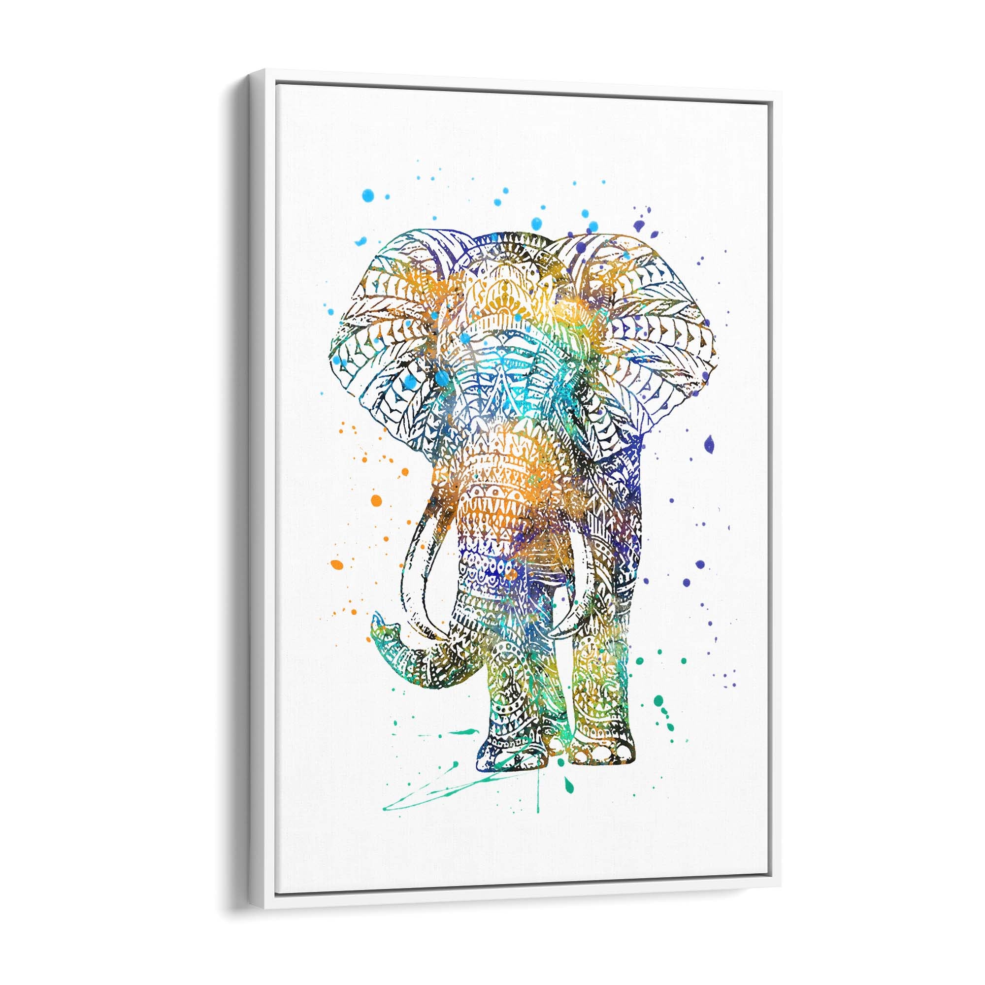 Elephant Mandala Cute Pattern Animal Wall Art