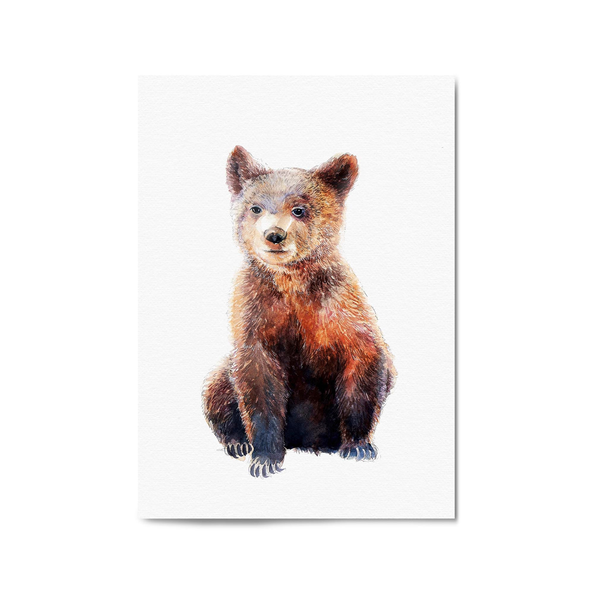 Watercolour Bear Painting Animal Nursery Wall Art