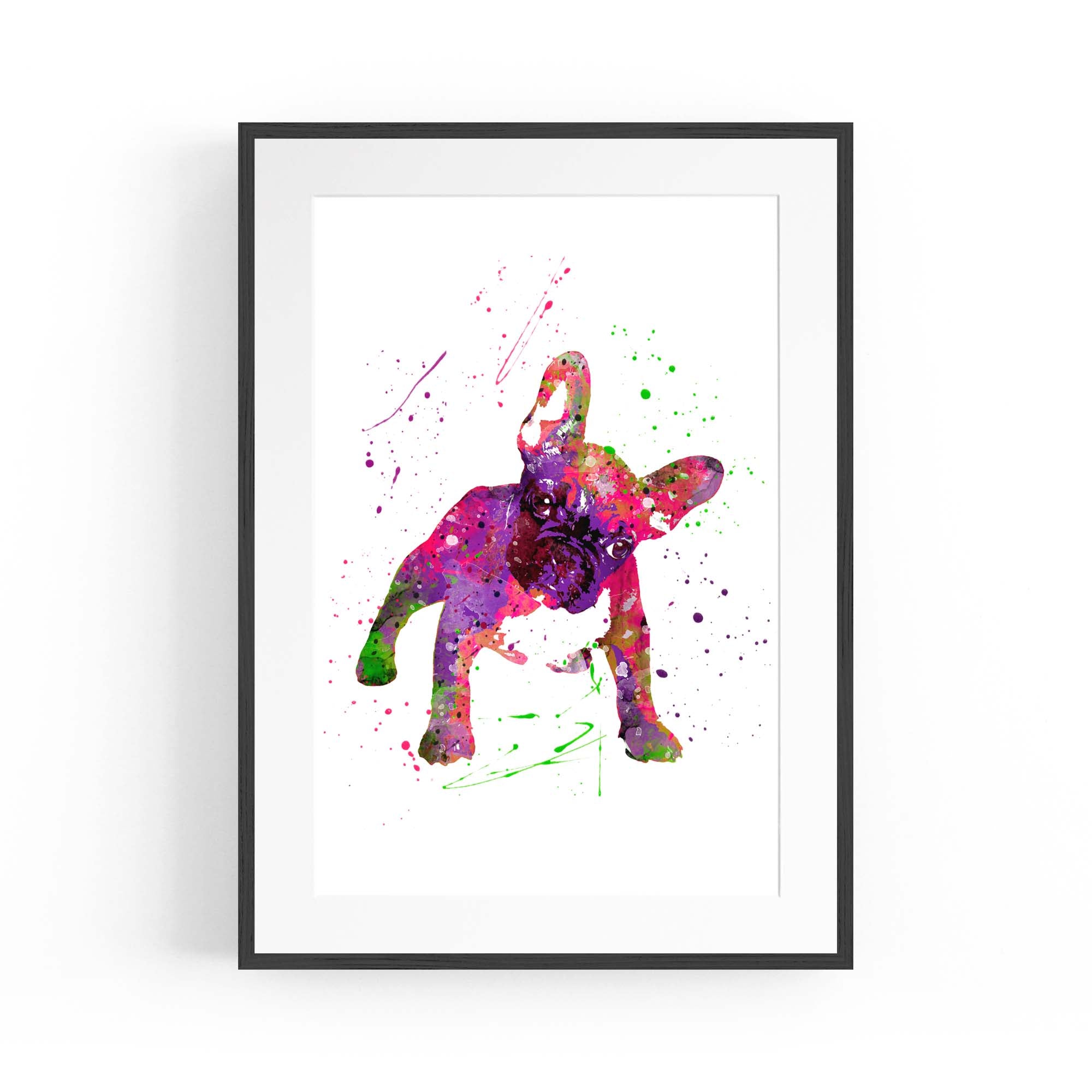 Watercolour Boston Terrier Dog Wall Art