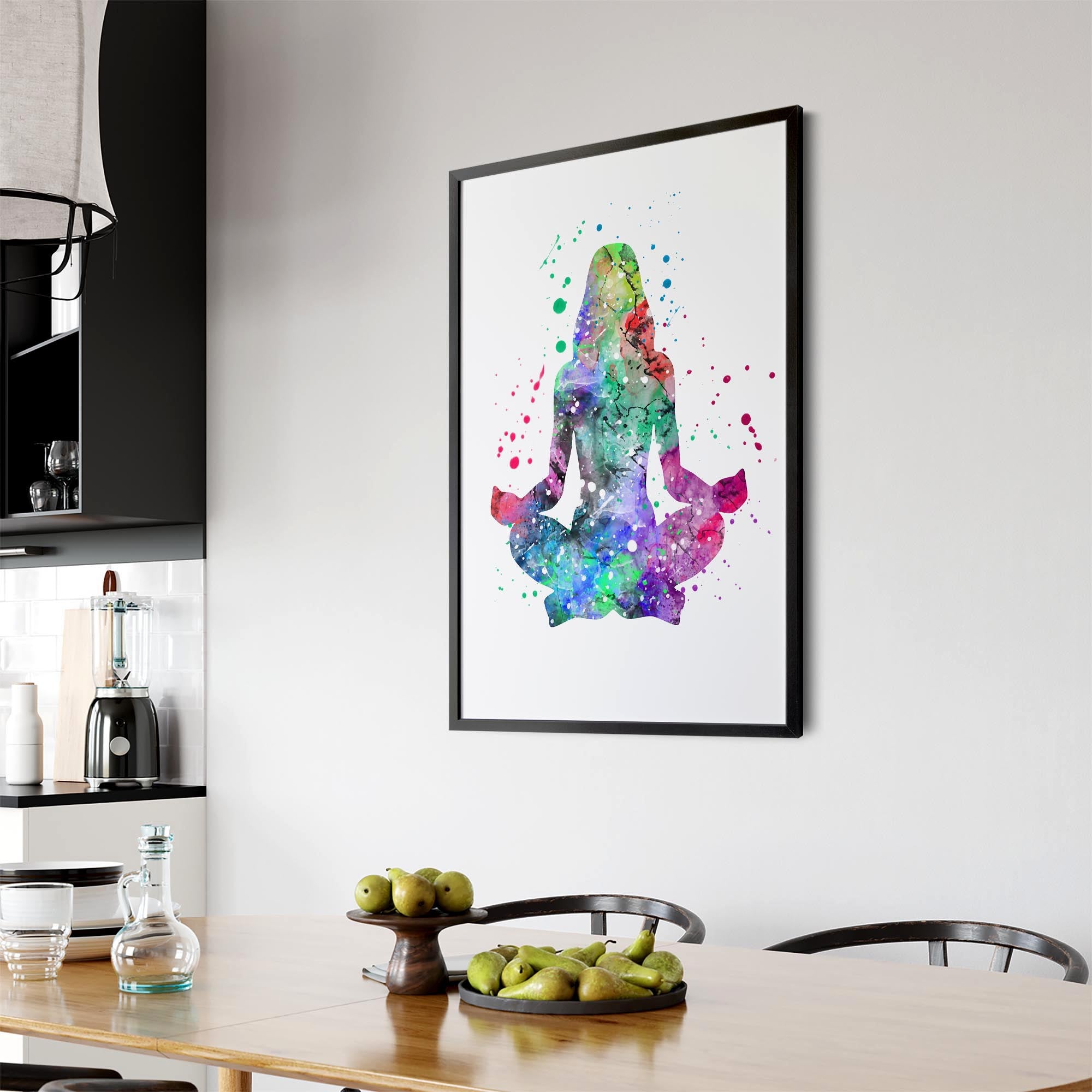 Watercolour Yoga Pose Studio Gift Wall Art