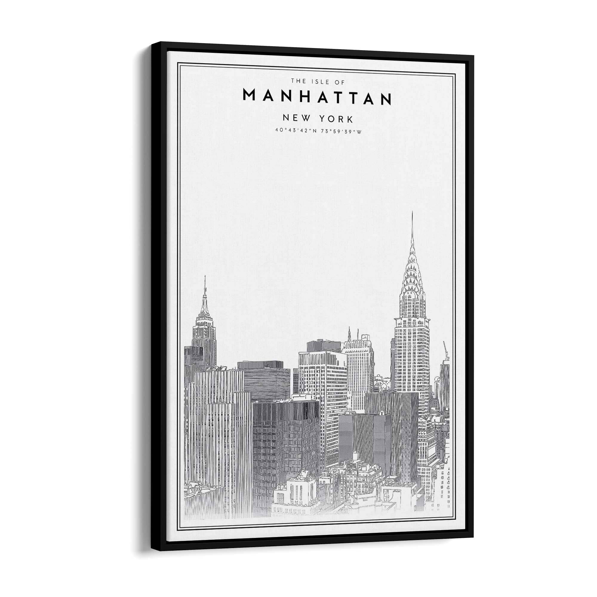 Minimal Manhattan Skyline New York Wall Art