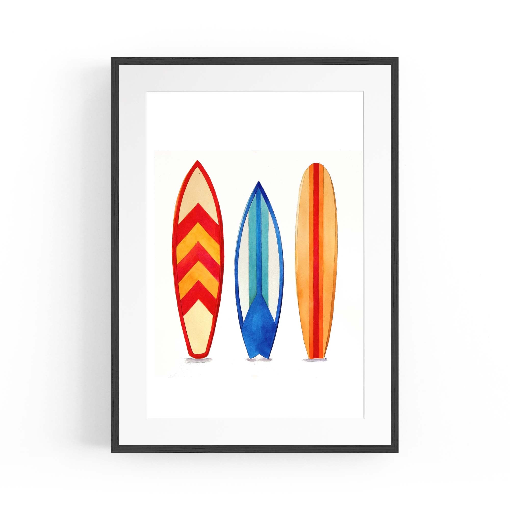 Surfboard Watercolour Australian Surf Wall Art