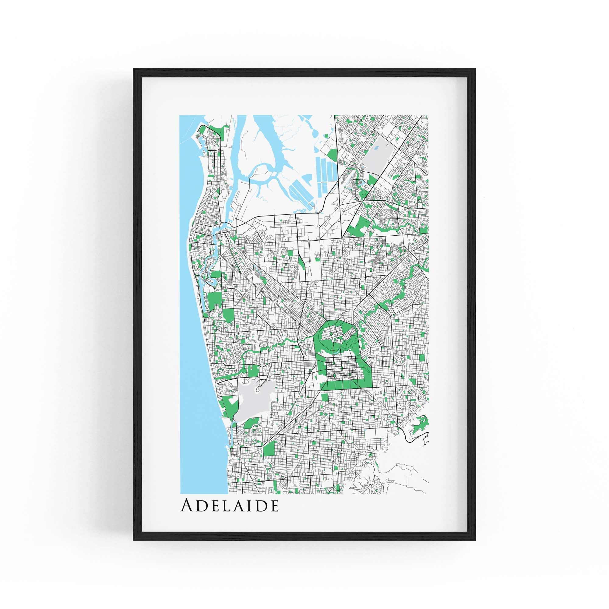 Minimal Adelaide Map South Australia Wall Art