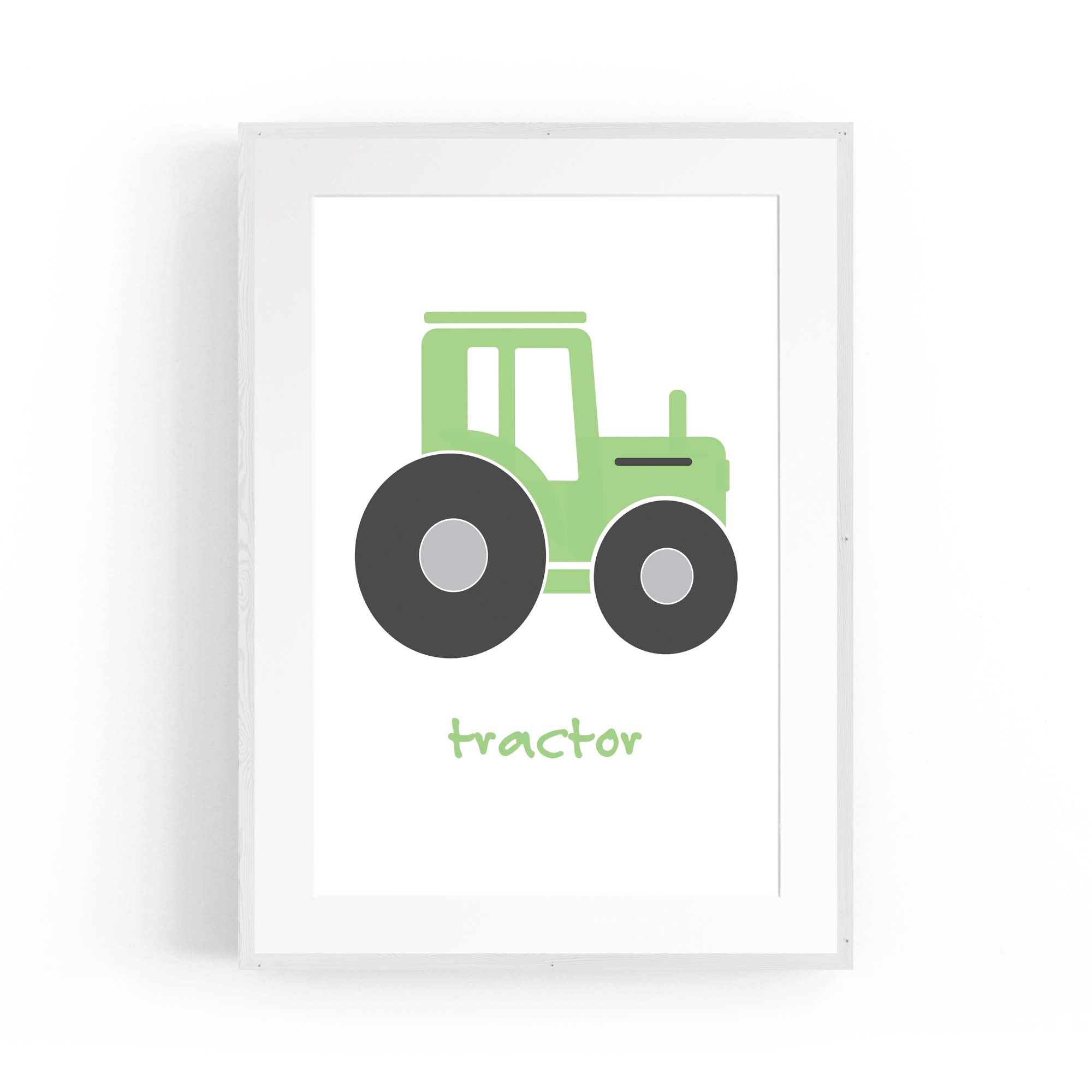 Tractor Cartoon Boys Bedroom Nursery Wall Art